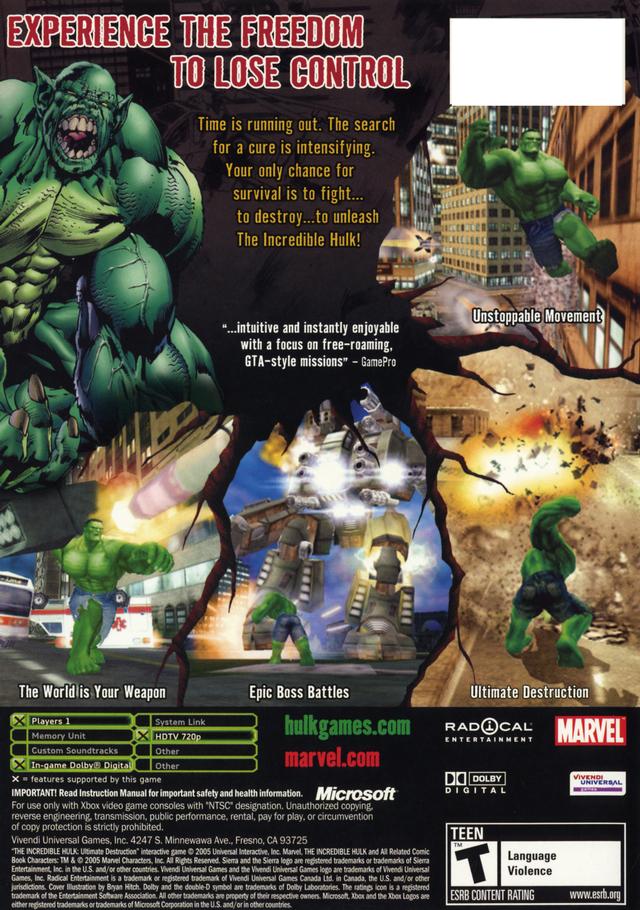 The Incredible Hulk: Ultimate Destruction - (XB) Xbox [Pre-Owned] Video Games VU Games   