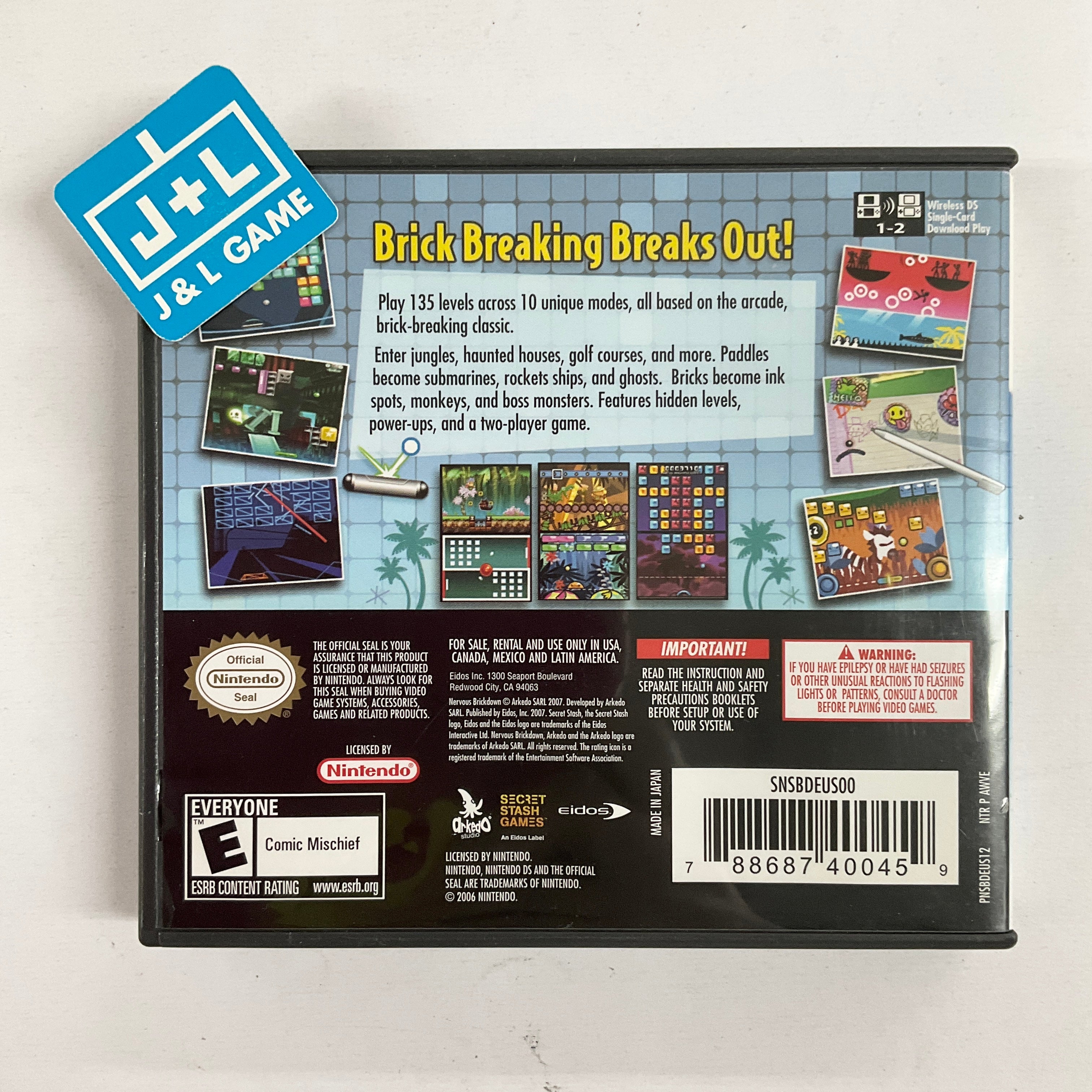 Nervous Brickdown - (NDS) Nintendo DS [Pre-Owned] Video Games Eidos Interactive   