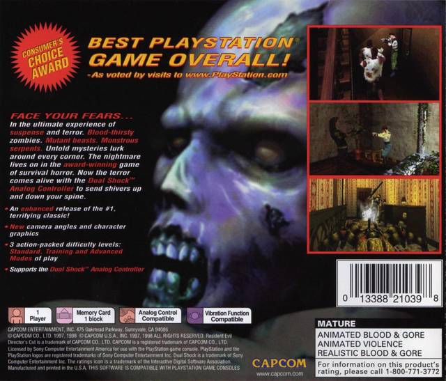 Resident Evil: Director's Cut (Greatest Hits) - (PS1) PlayStation 1 [Pre-Owned] Video Games Capcom   