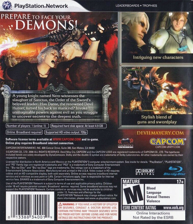 Devil May Cry 4 (Greatest Hits) - (PS3) PlayStation 3 [Pre-Owned] Video Games Capcom   