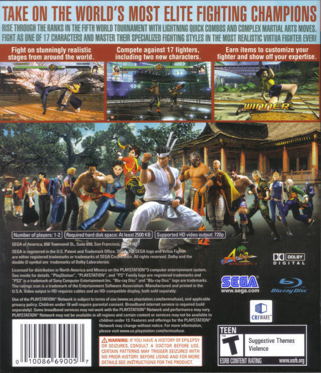 Virtua Fighter 5 - (PS3) PlayStation 3 [Pre-Owned] Video Games Sega   