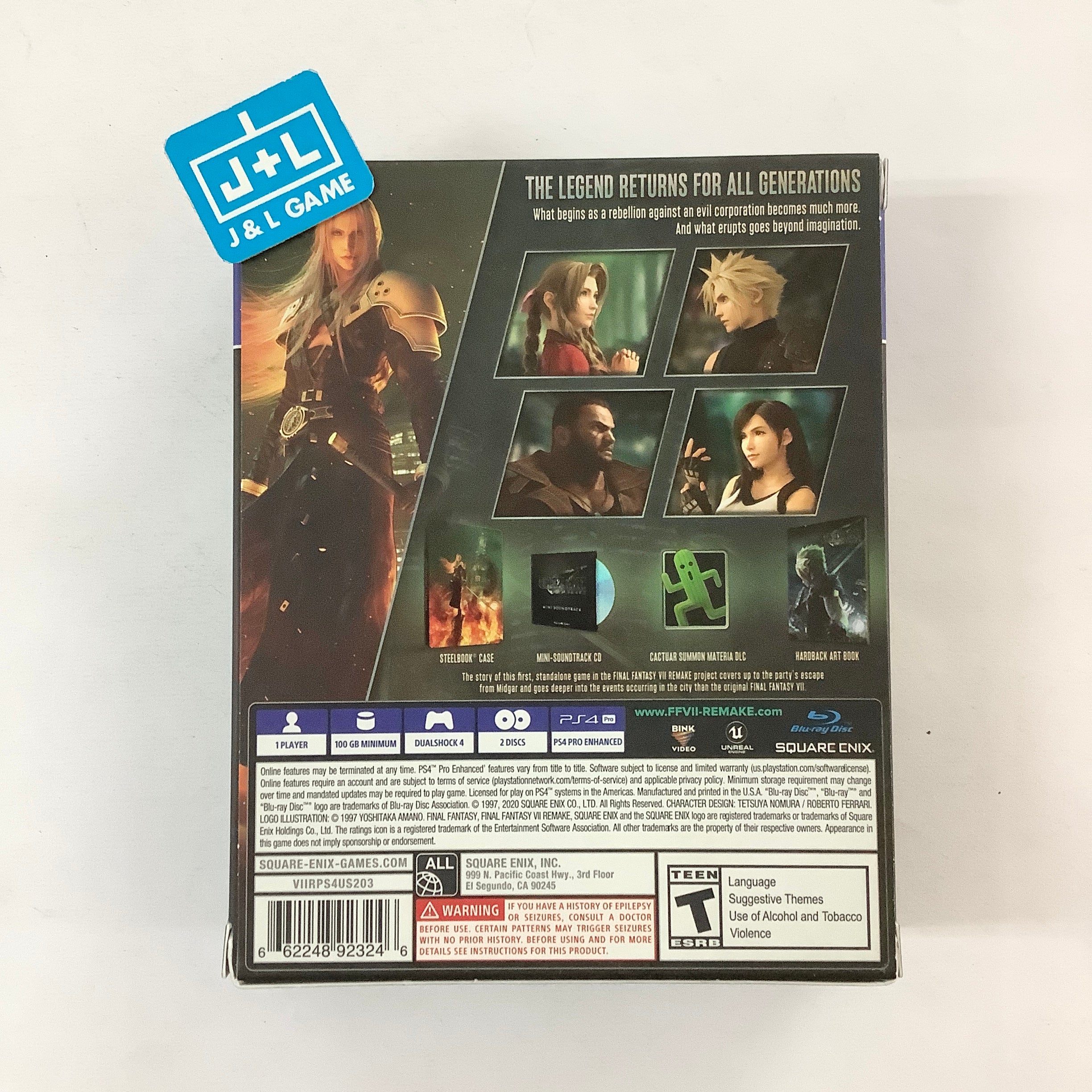 Final Fantasy VII Remake (Deluxe Edition) - (PS4) PlayStation 4 [Pre-Owned] Video Games Square Enix   