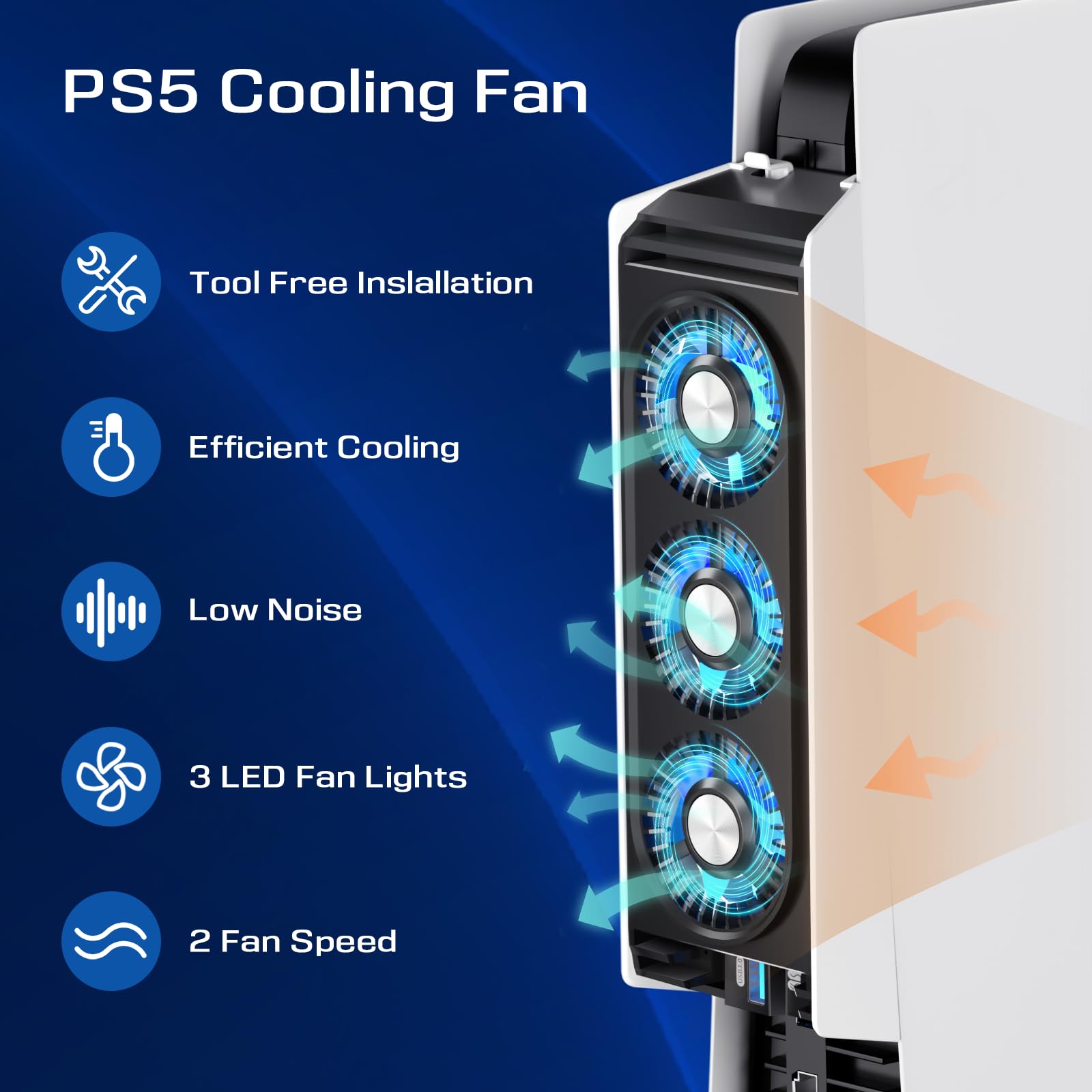 HongHao Playstation 5 Cooling Fan (Black) - (PS5) Playstation 5 Home Honghao   