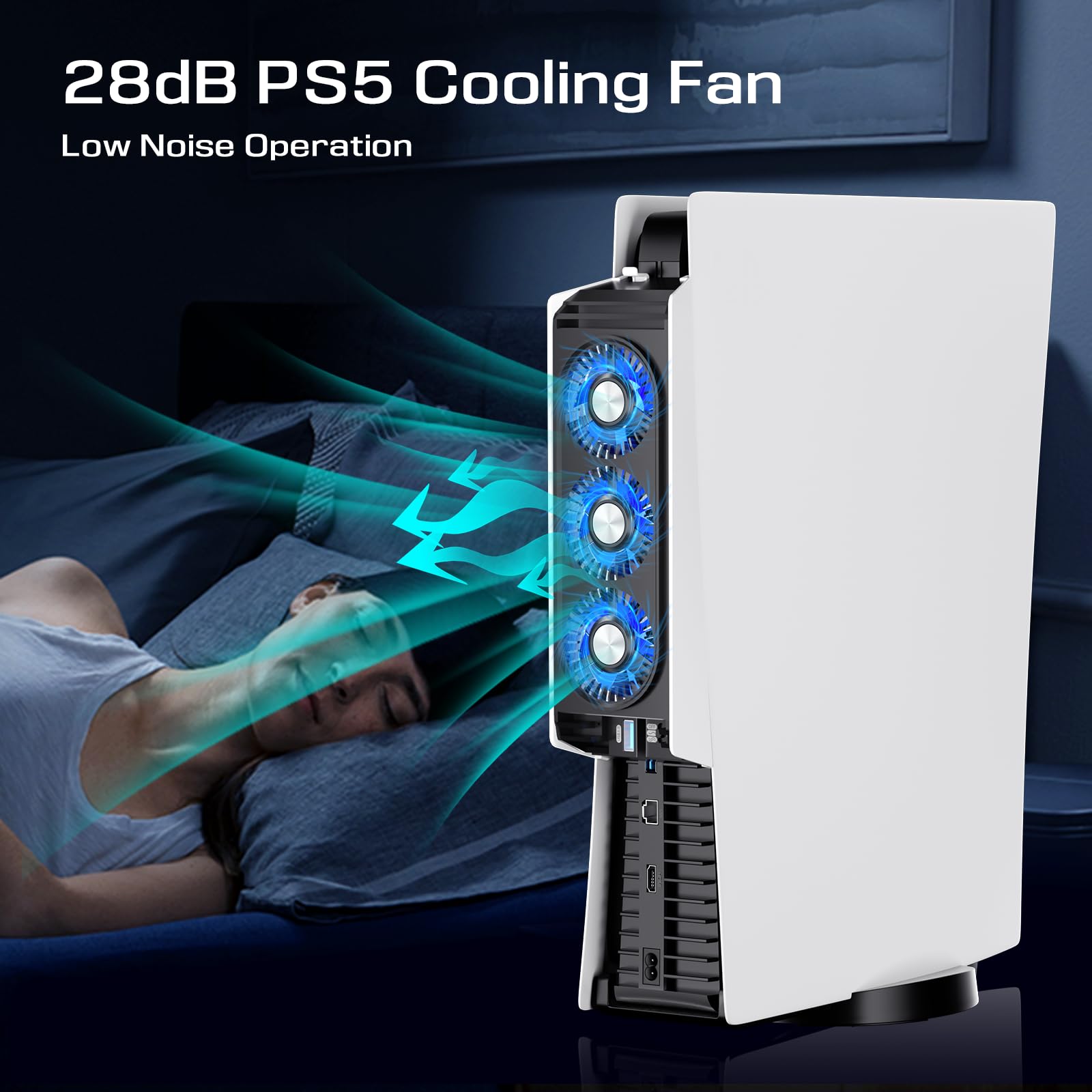 HongHao Playstation 5 Cooling Fan (Black) - (PS5) Playstation 5 Home Honghao   