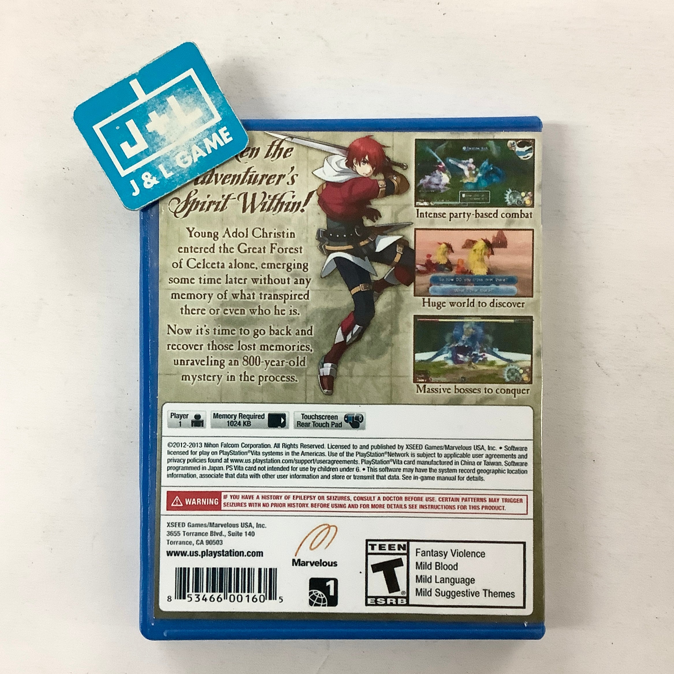 Ys: Memories of Celceta - (PSV) PlayStation Vita [Pre-Owned] Video Games XSEED Games   