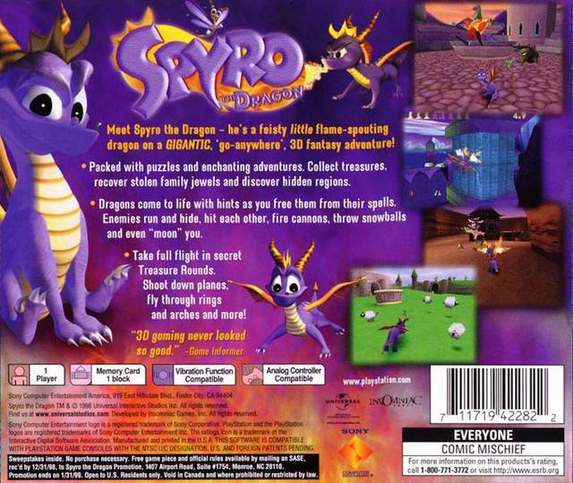 Spyro the Dragon - (PS1) PlayStation 1 [Pre-Owned] Video Games SCEA   