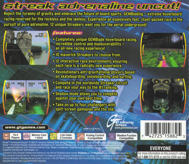 Streak: Hoverboard Racing - (PS1) PlayStation 1 [Pre-Owned] Video Games GT Interactive   