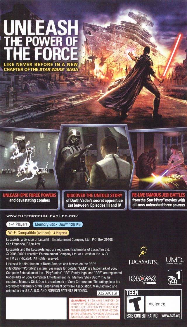 Star Wars: The Force Unleashed - Sony PSP Video Games LucasArts   