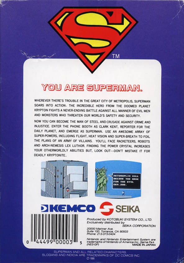 Superman - (NES) Nintendo Entertainment System [Pre-Owned] Video Games Kemco   