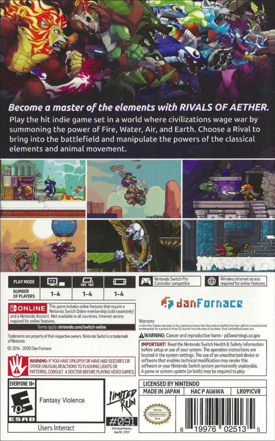 Rivals of Aether  (Limited Run #091) - (NSW) Nintendo Switch [Pre-Owned] Video Games Limited Run Games   