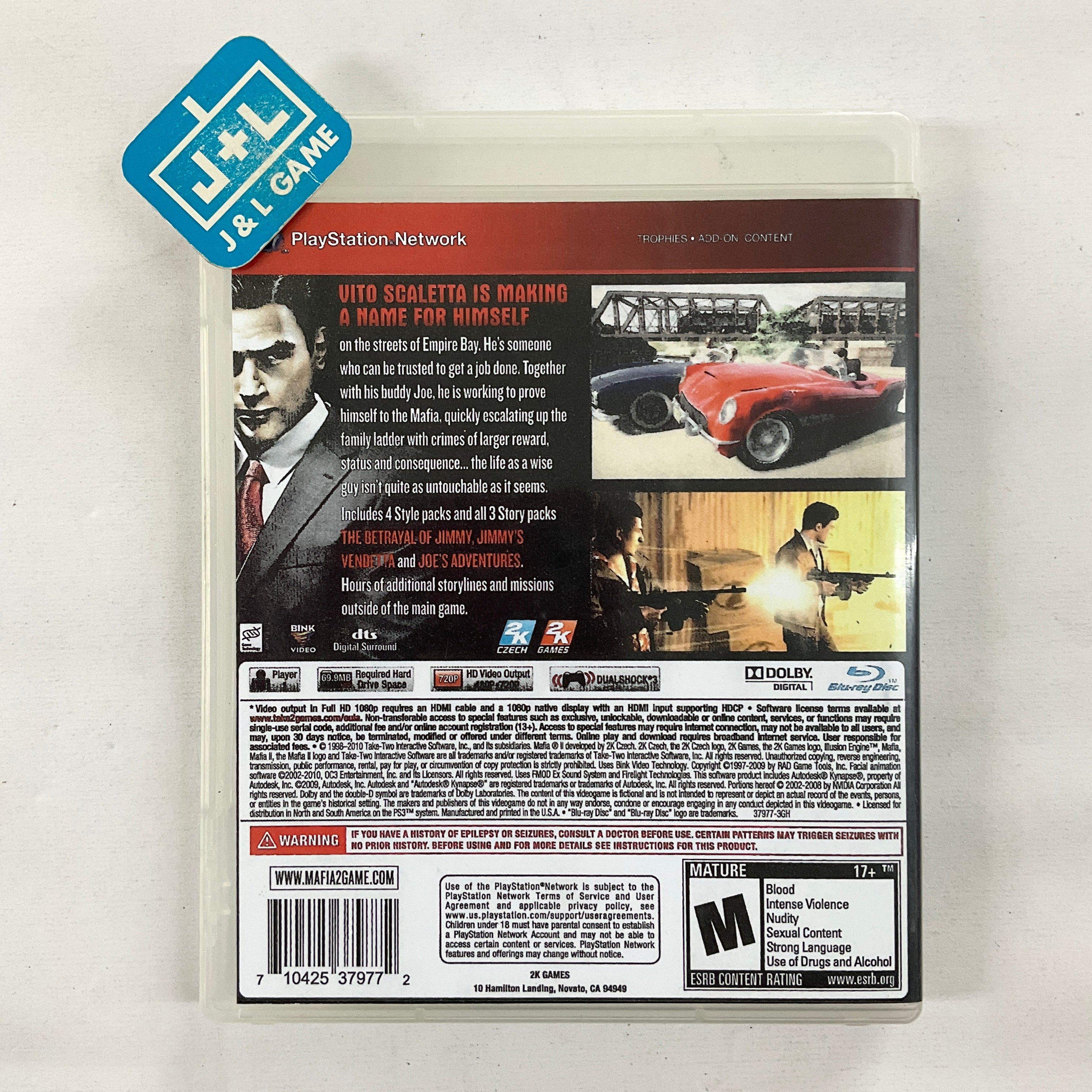 Mafia II (Greatest Hits) - (PS3) PlayStation 3 [Pre-Owned] Video Games 2K Games   