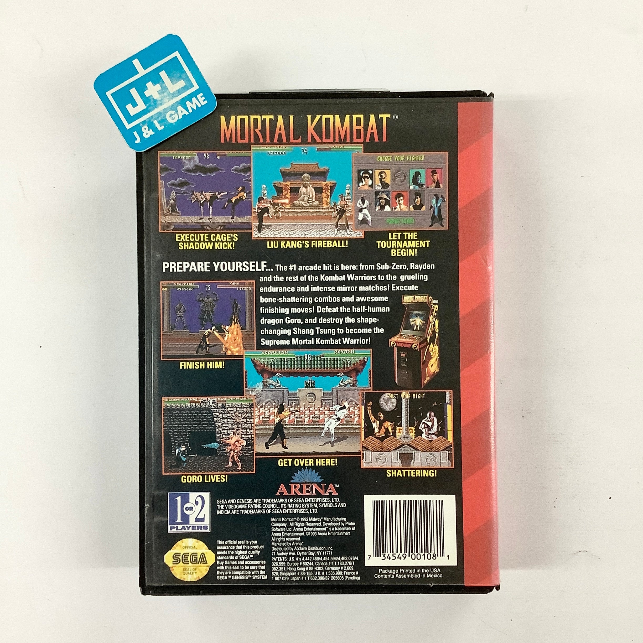 Mortal Kombat - (SG) SEGA Genesis [Pre-Owned] Video Games Arena   