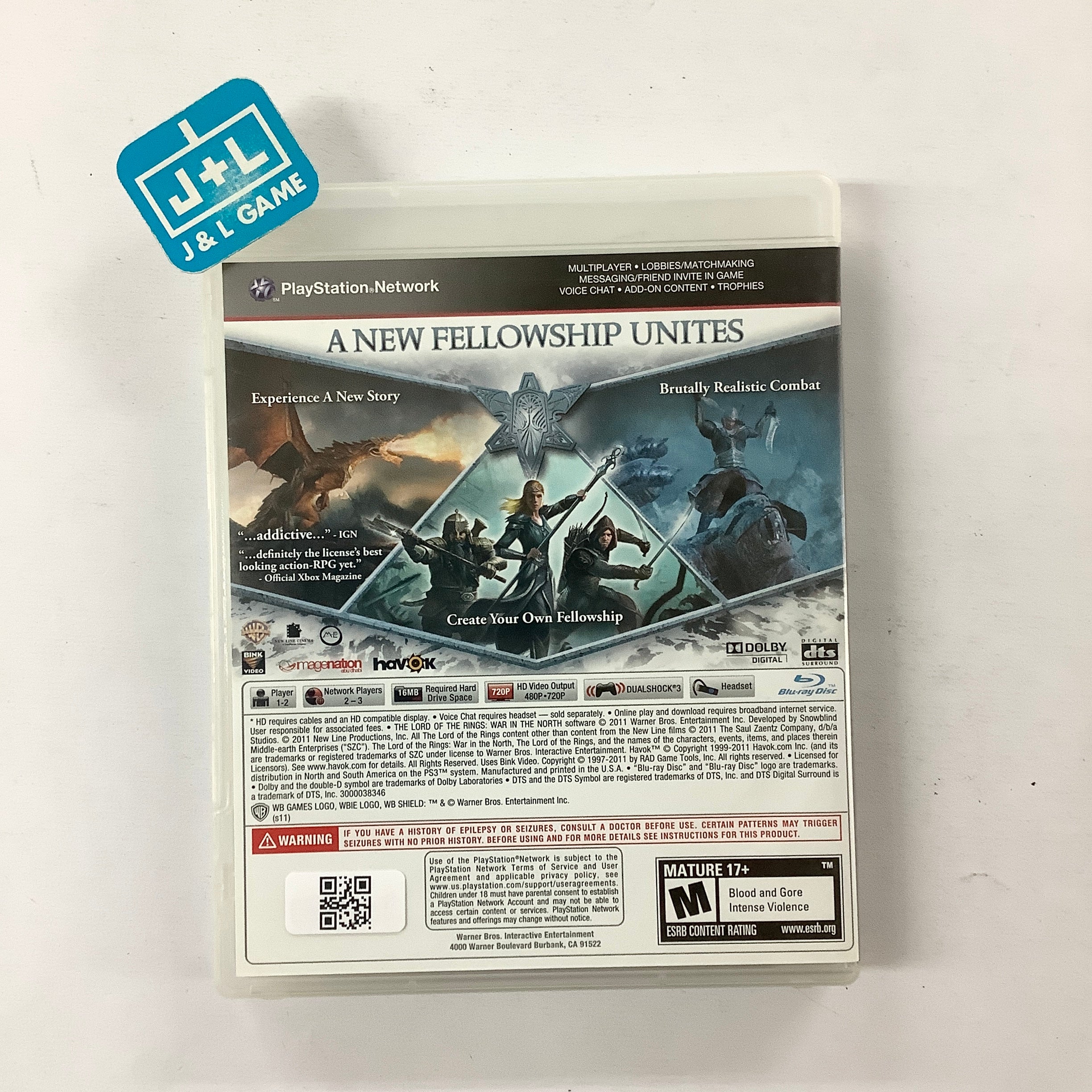 The Lord of the Rings: War in the North (Collector's Edition) - (PS3) PlayStation 3 [Pre-Owned] Video Games Warner Bros. Interactive Entertainment   