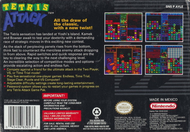 Tetris Attack - (SNES) Super Nintendo [Pre-Owned] Video Games Nintendo   