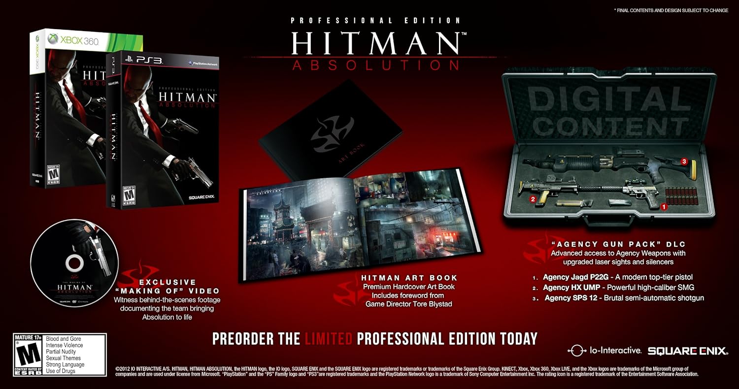 Hitman: Absolution (Professional Edition) - Xbox 360 Video Games Square Enix   