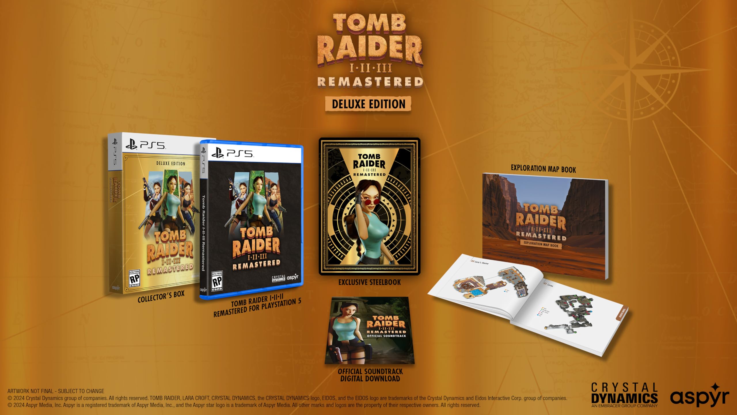 Tomb Raider I-III Remastered Starring Lara Croft (Deluxe Edition) - (PS5) PlayStation 5 Video Games Aspyr   