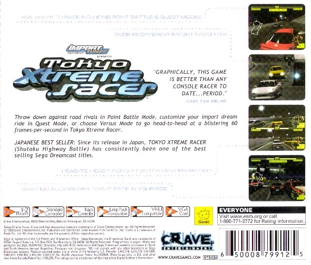 Tokyo Xtreme Racer - (DC) SEGA Dreamcast [Pre-Owned] Video Games Crave Entertainment   