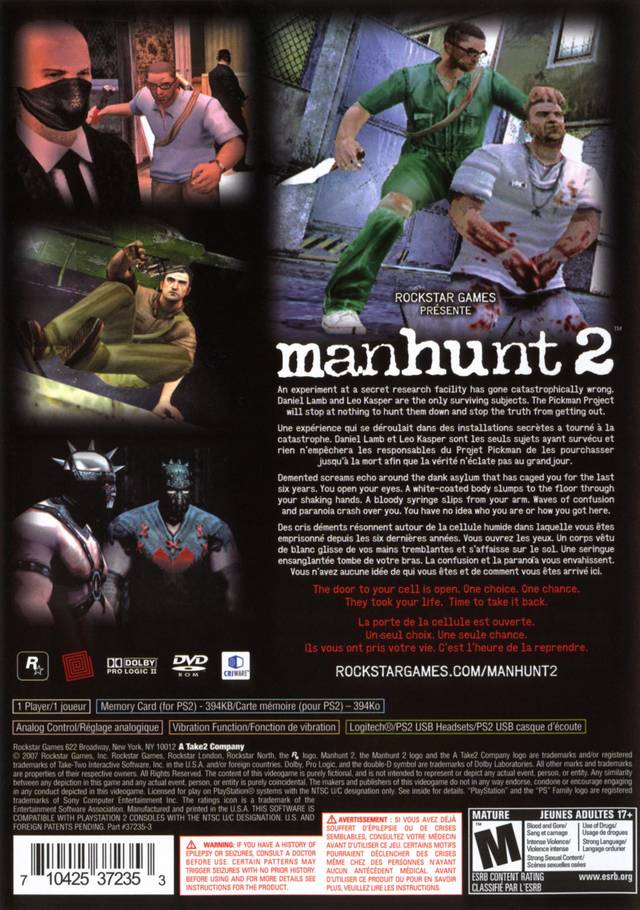 Manhunt 2 - (PS2) PlayStation 2 [Pre-Owned] Video Games Rockstar Games   