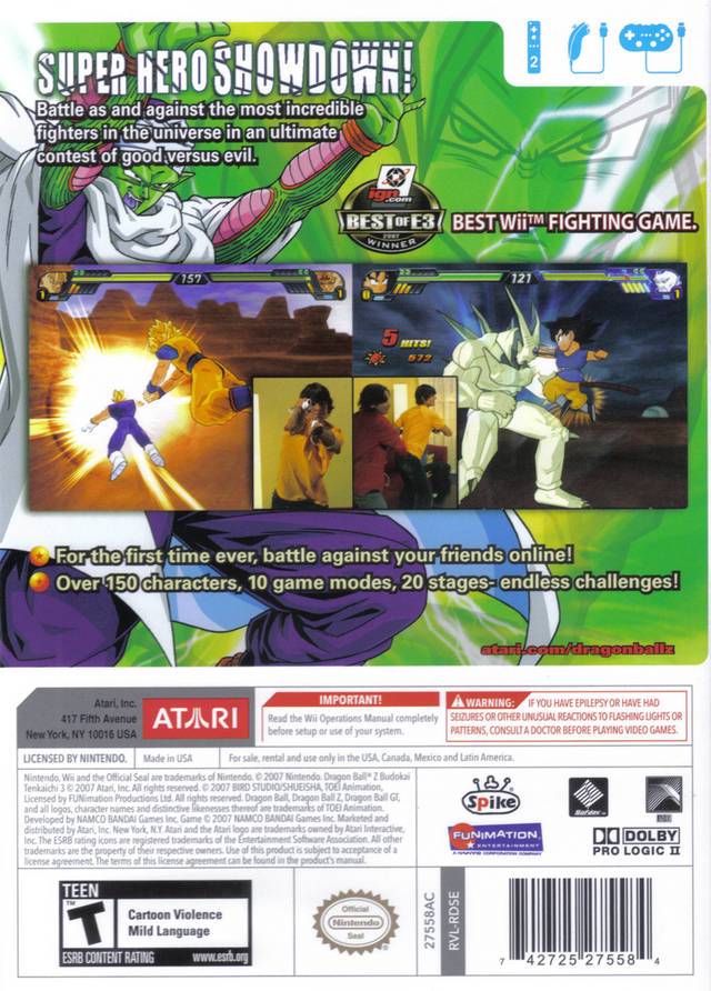 Dragon Ball Z: Budokai Tenkaichi 3 - Nintendo Wii [Pre-Owned] Video Games Atari SA   