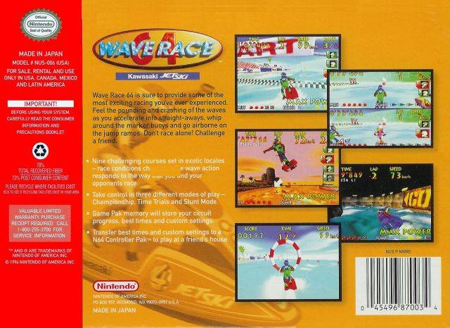 Wave Race 64 (Player's Choice) - (N64) Nintendo 64 [Pre-Owned] Video Games Nintendo   