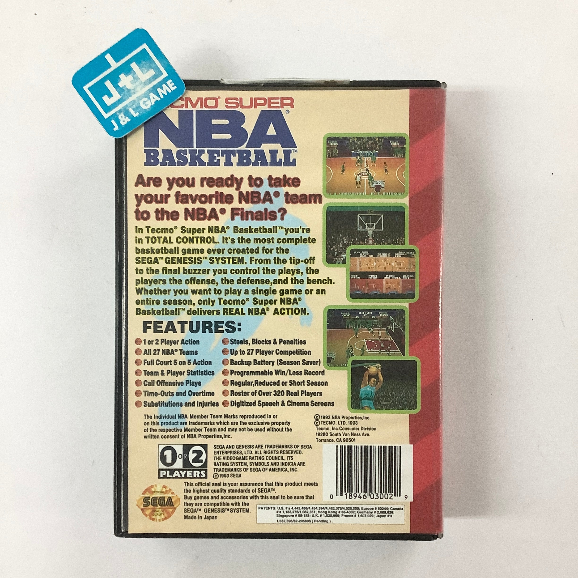 Tecmo Super NBA Basketball - (SG) SEGA Genesis [Pre-Owned] Video Games Tecmo   