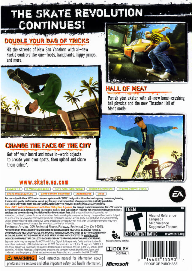 Skate 2 - Xbox 360 [Pre-Owned] Video Games EA Games   