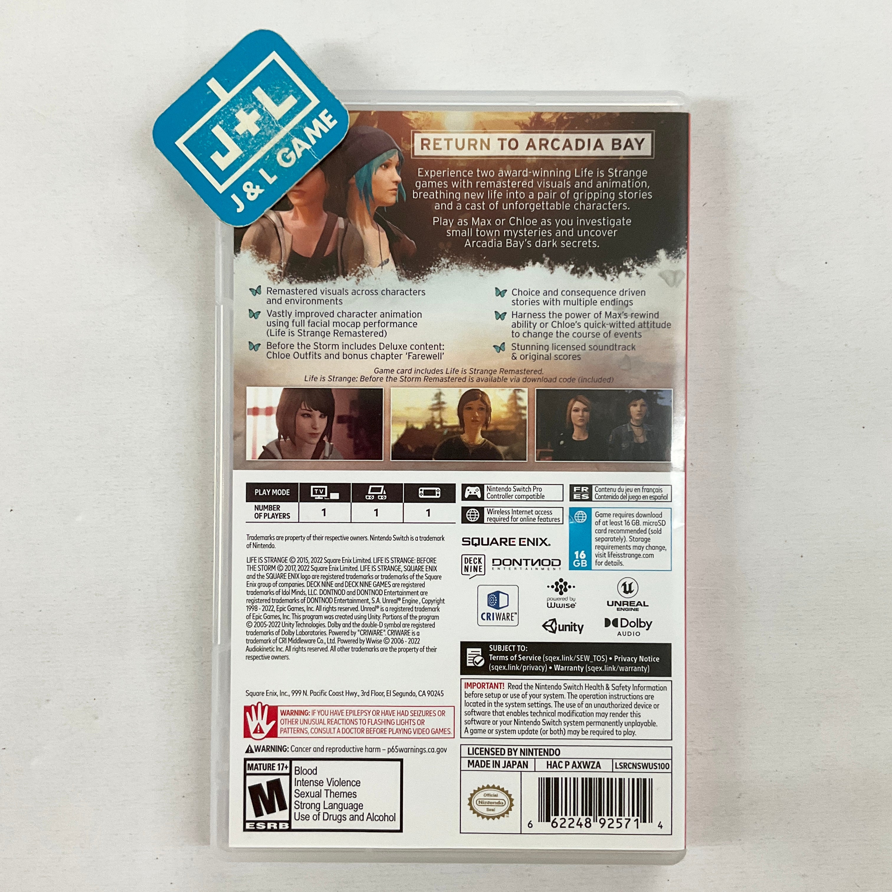 Life is Strange: Arcadia Bay Collection - (NSW) Nintendo Switch [Pre-Owned] Video Games Square Enix   