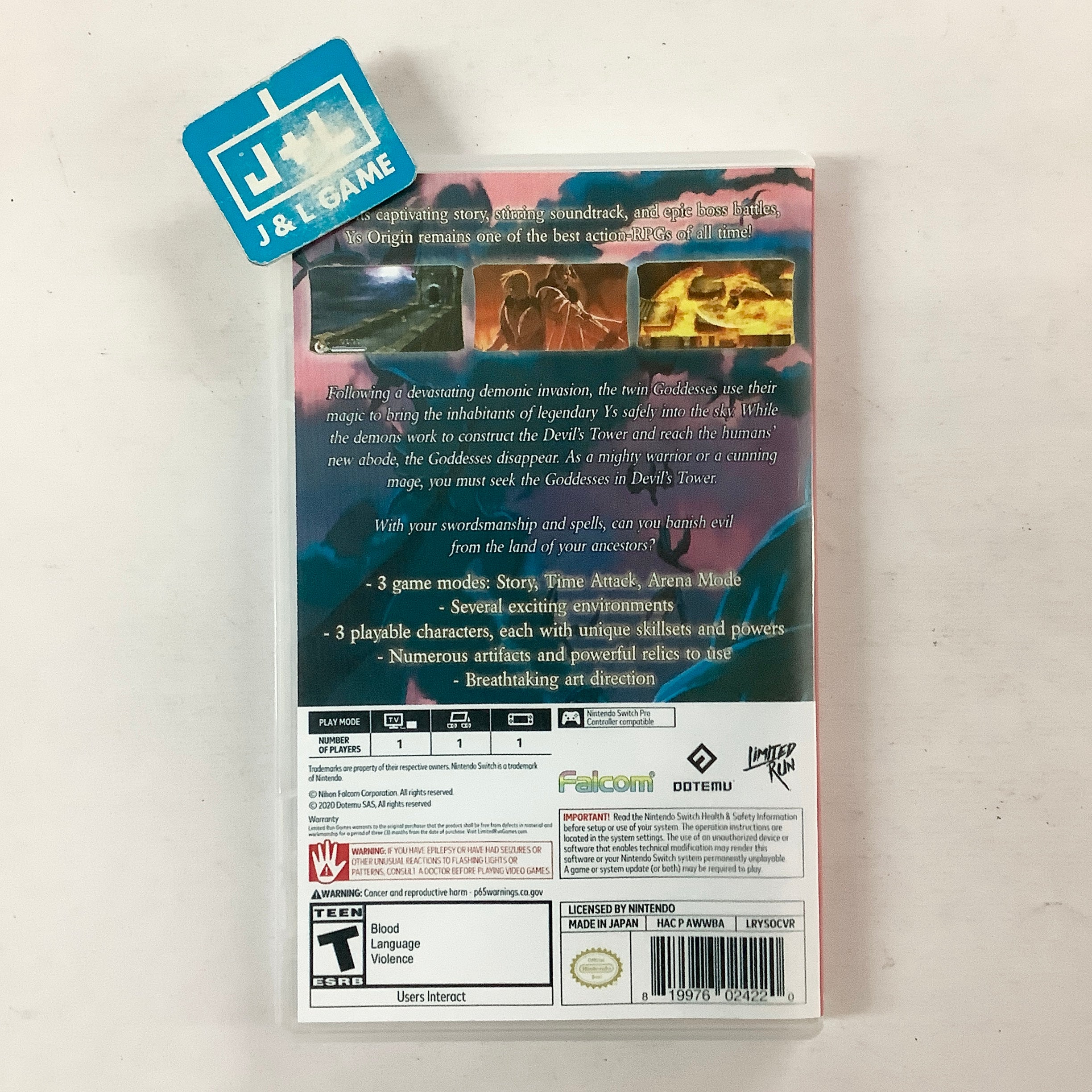 Ys Origin (Alt. Cover) - (NSW) Nintendo Switch [Pre-Owned] Video Games Clear River Games   