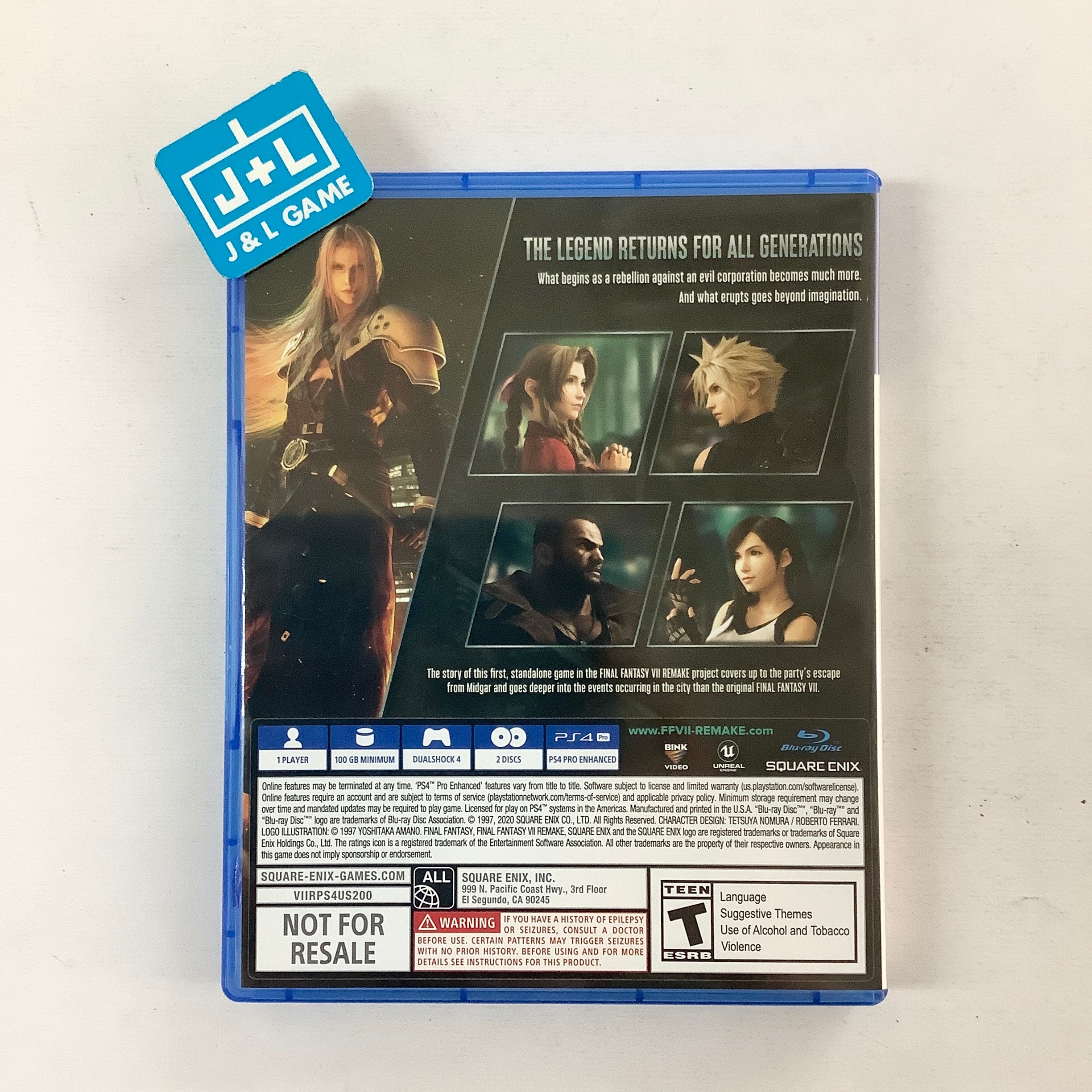 Final Fantasy VII Remake (Deluxe Edition) - (PS4) PlayStation 4 [Pre-Owned] Video Games Square Enix   