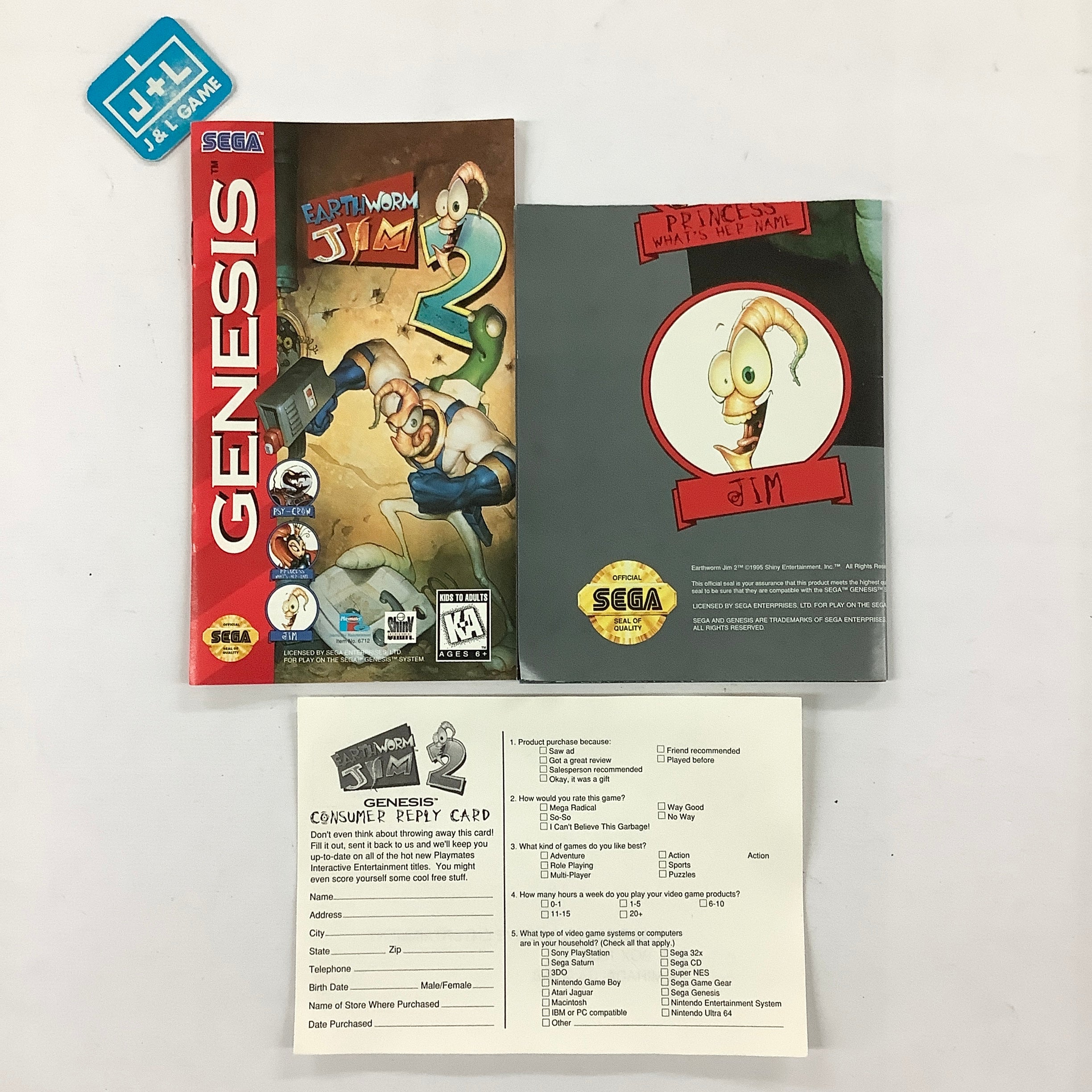 Earthworm Jim 2 - (SG) SEGA Genesis [Pre-Owned] Video Games Playmates   