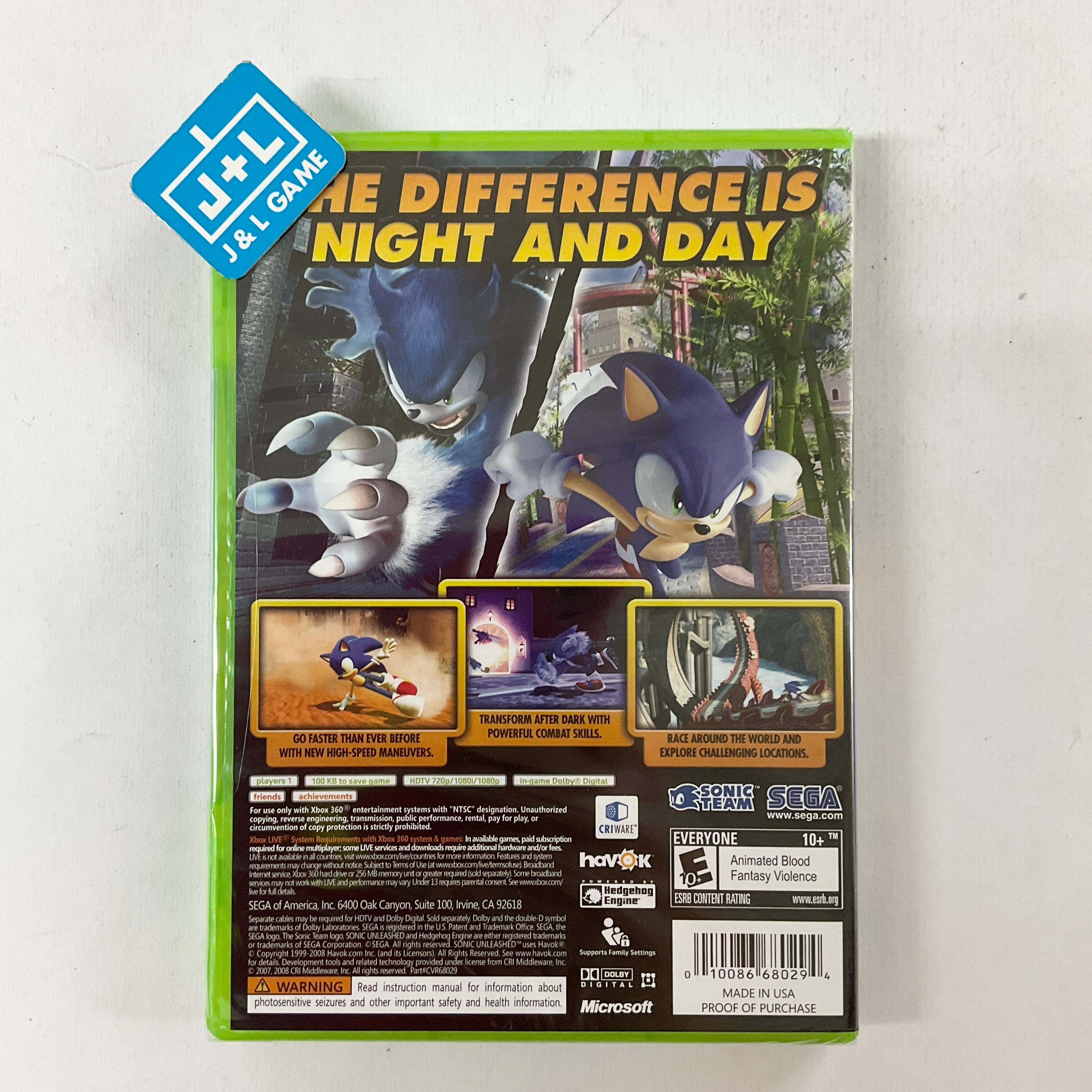 Sonic Unleashed (Platinum Hits) - Xbox 360 Video Games Sega   