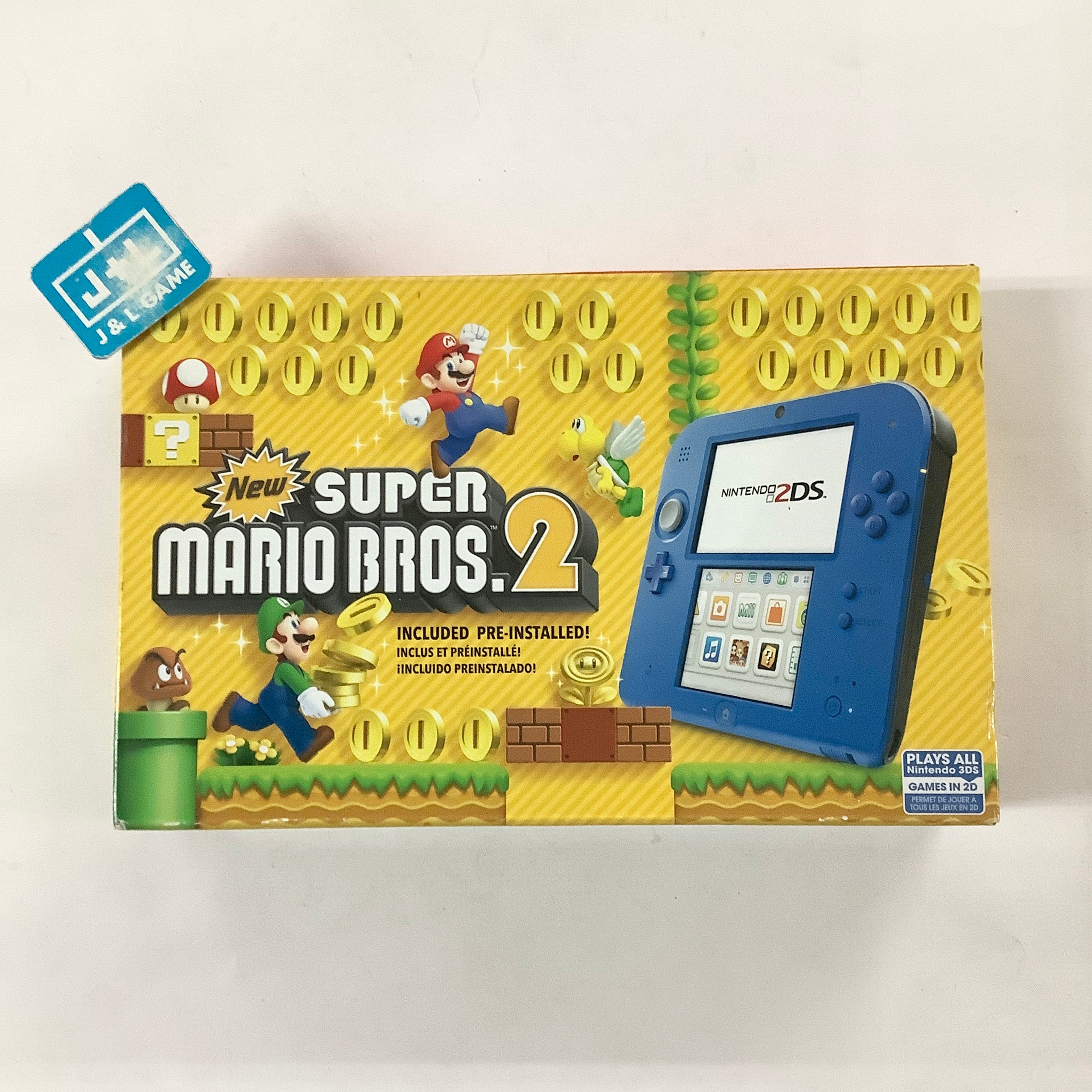 Nintendo 2DS Console  - (Electric Blue) 2 with New Super Mario Bros. 2 (Game Pre-Installed) - Nintendo 3DS Consoles Nintendo   