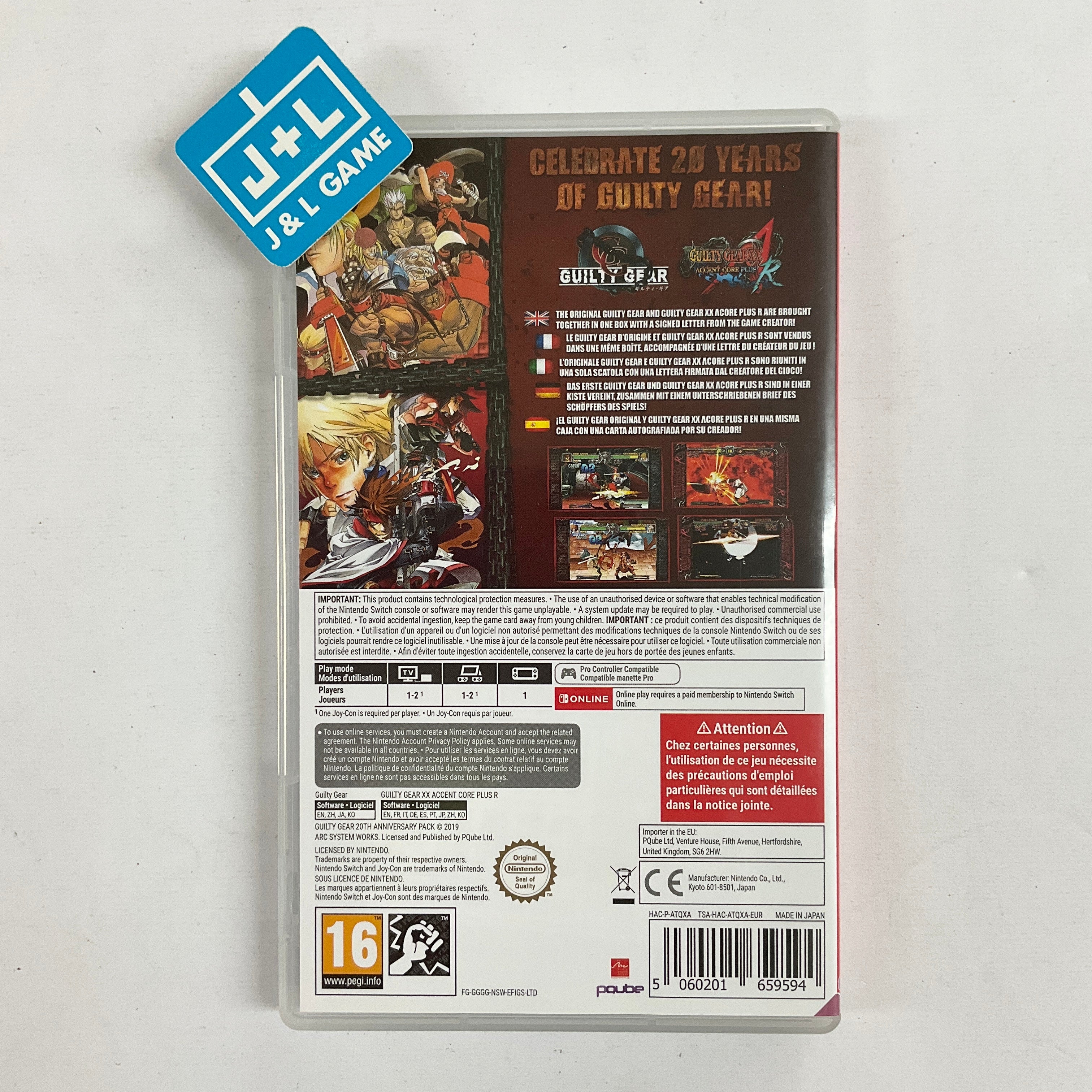 Guilty Gear 20th Anniversary Edition - (NSW) Nintendo Switch [Pre-Owned] (European Import) Video Games pqube   