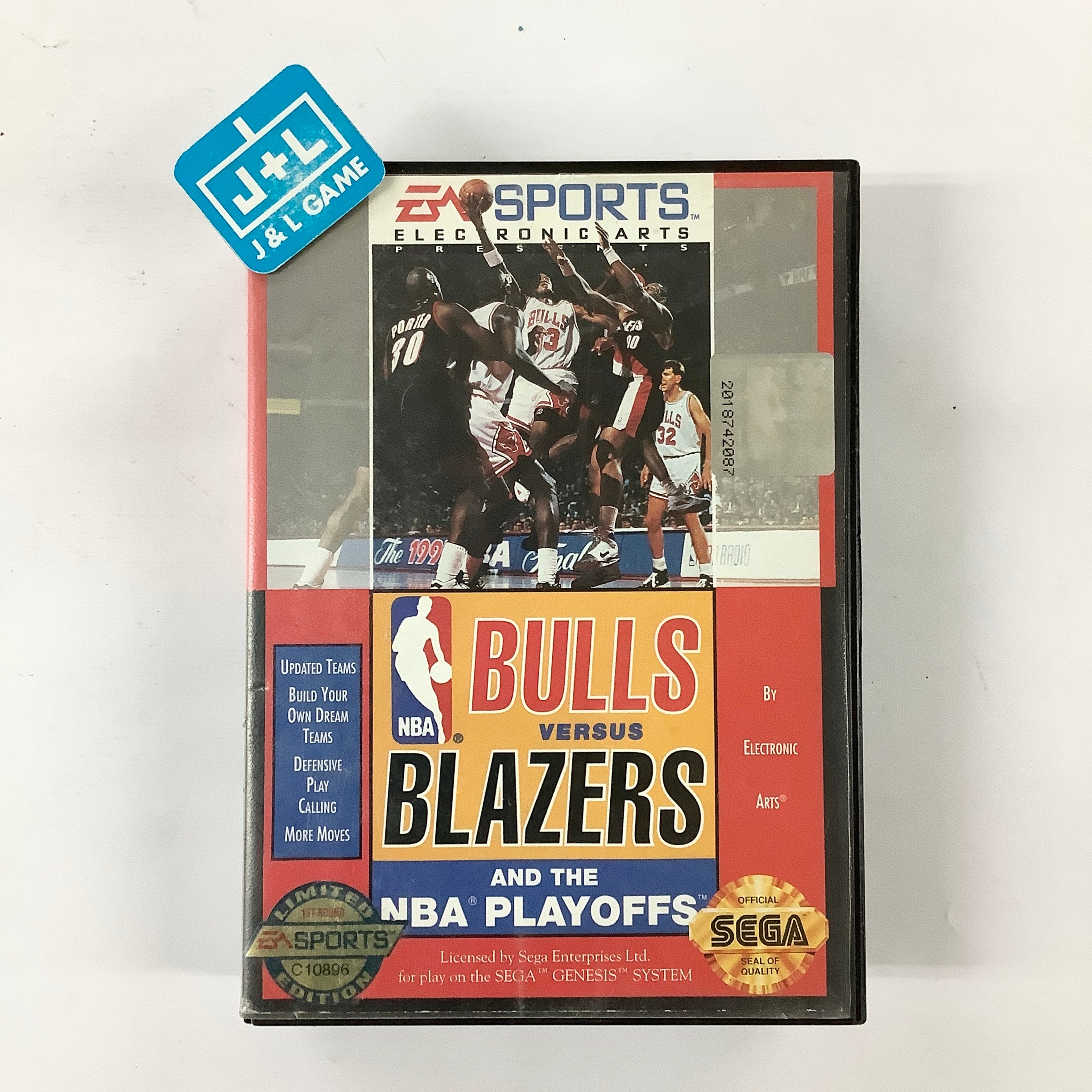 Bulls versus Blazers and the NBA Playoffs - SEGA Genesis [Pre-Owned] Video Games EA Sports   