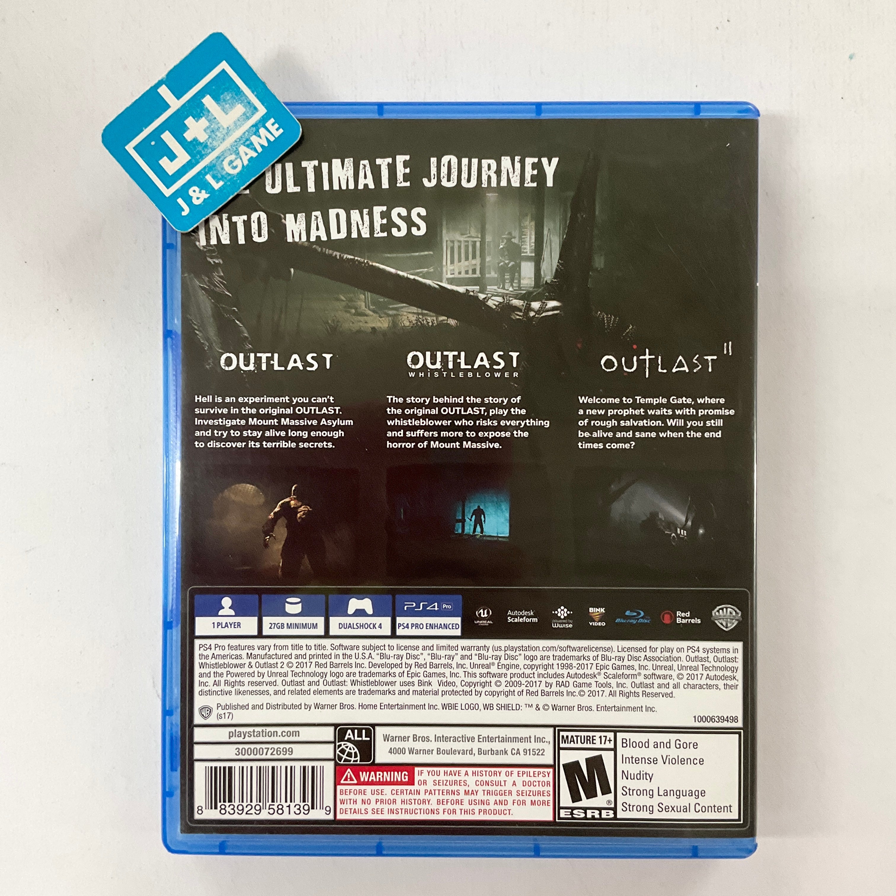 Outlast Trinity - (PS4) PlayStation 4 [Pre-Owned] Video Games WB Games   