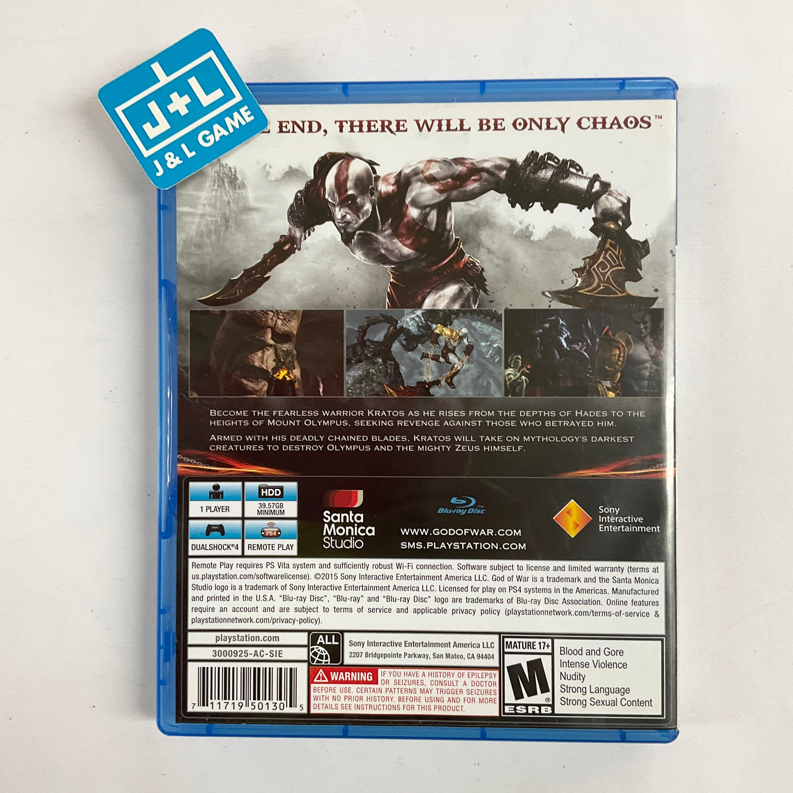 God of War III Remastered - PlayStation 4 [Pre-Owned] Video Games SCEA   