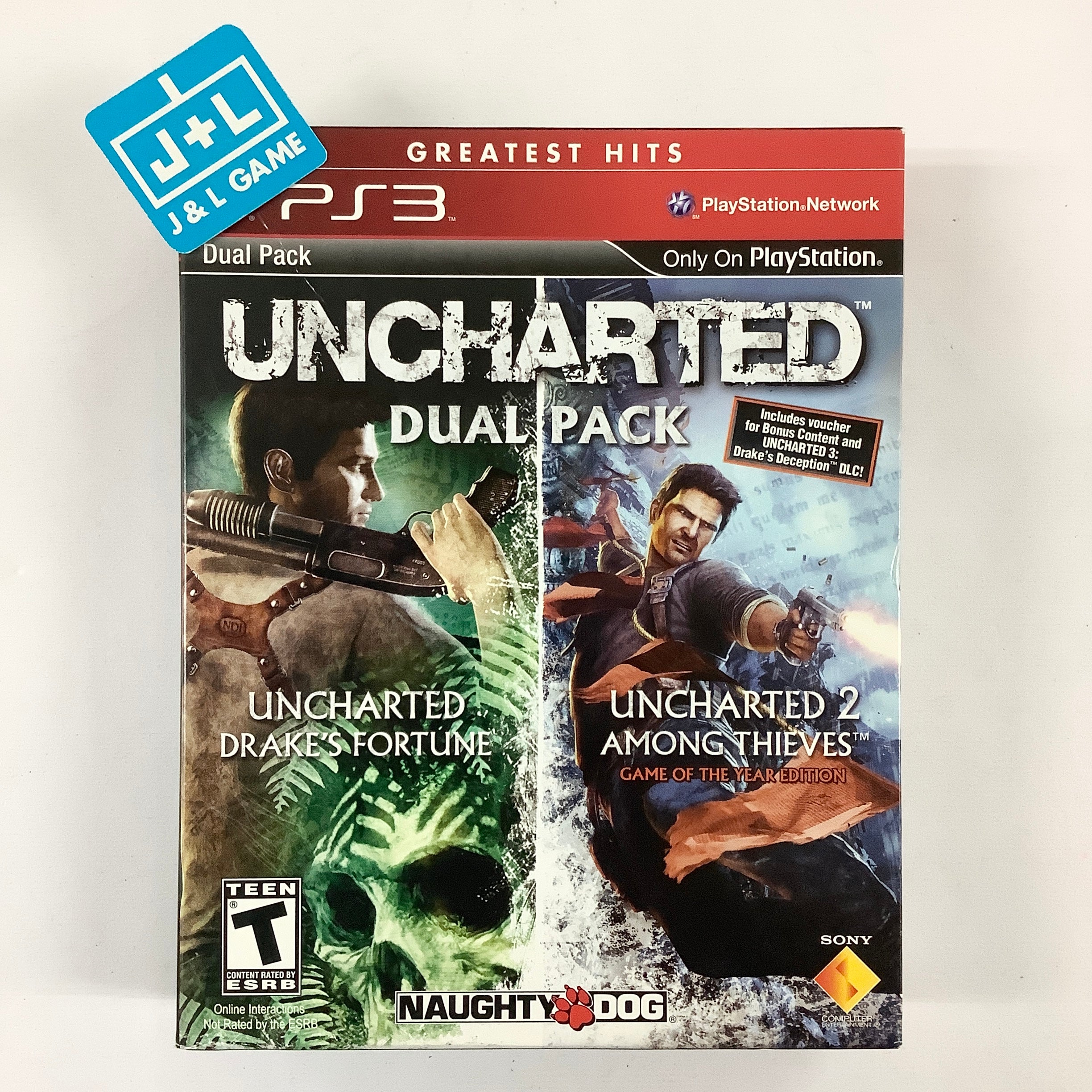 Uncharted Dual Pack (Greatest Hits) - (PS3) PlayStation 3 [Pre-Owned] Video Games SCEA   