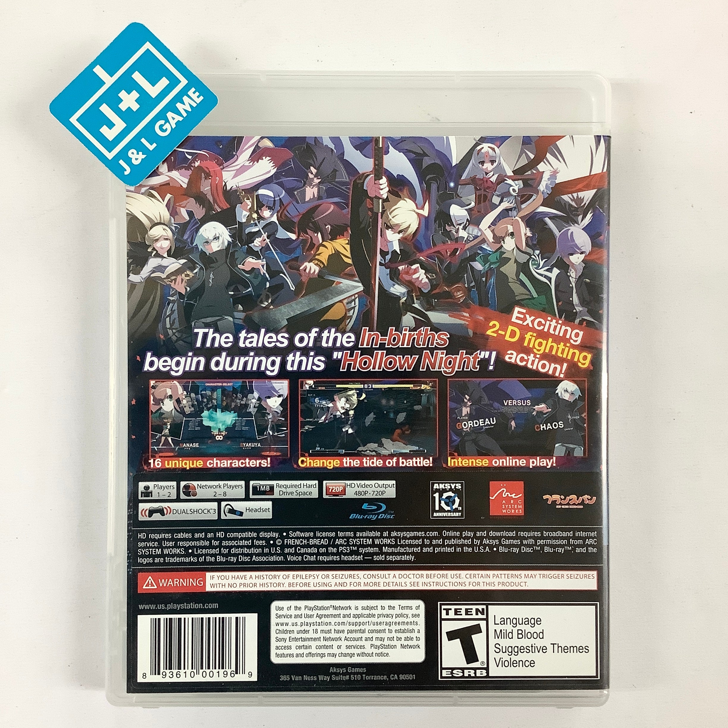 Under Night In-Birth Exe:Late - (PS3) PlayStation 3 [Pre-Owned] Video Games Arc System Works   