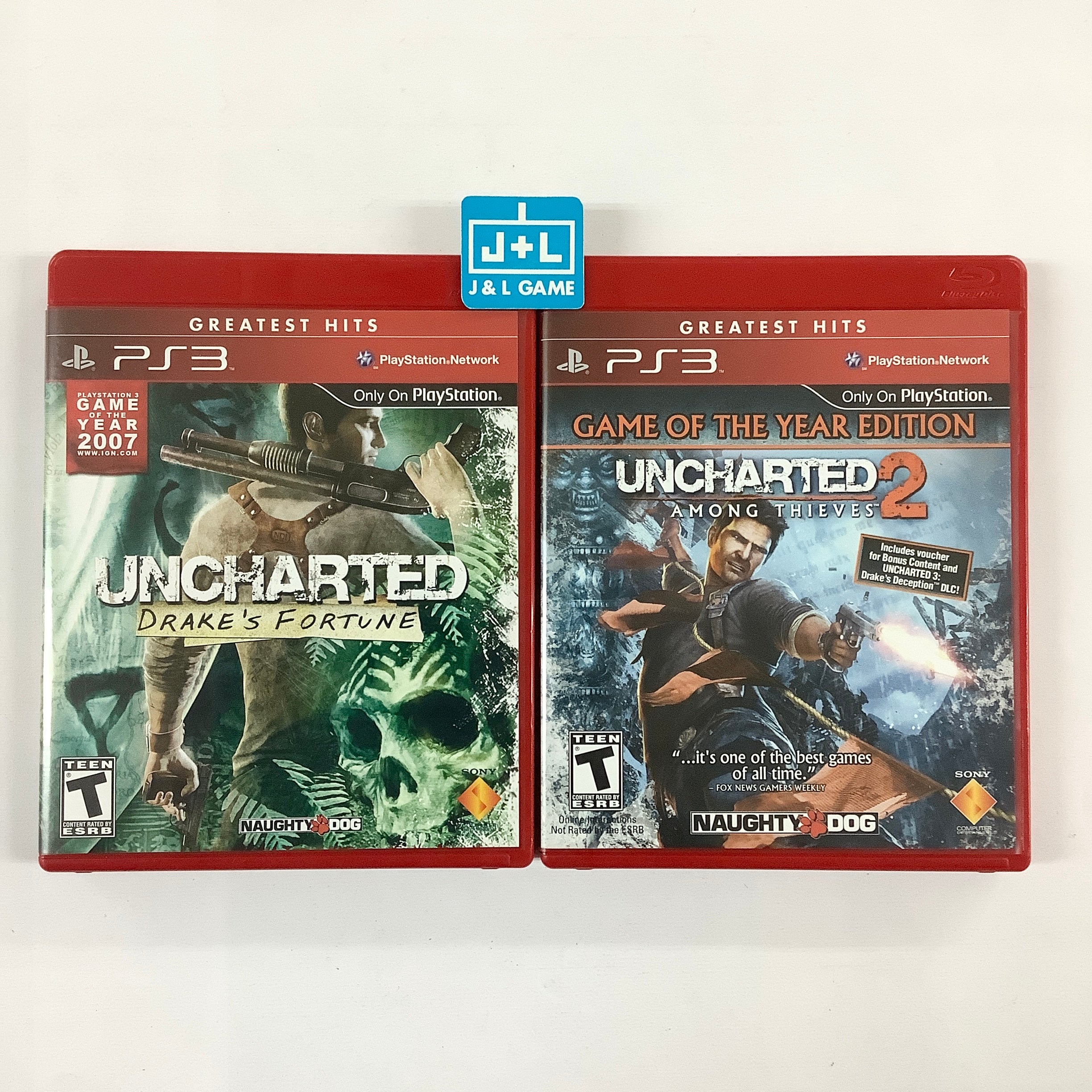 Uncharted Dual Pack (Greatest Hits) - (PS3) PlayStation 3 [Pre-Owned] Video Games SCEA   