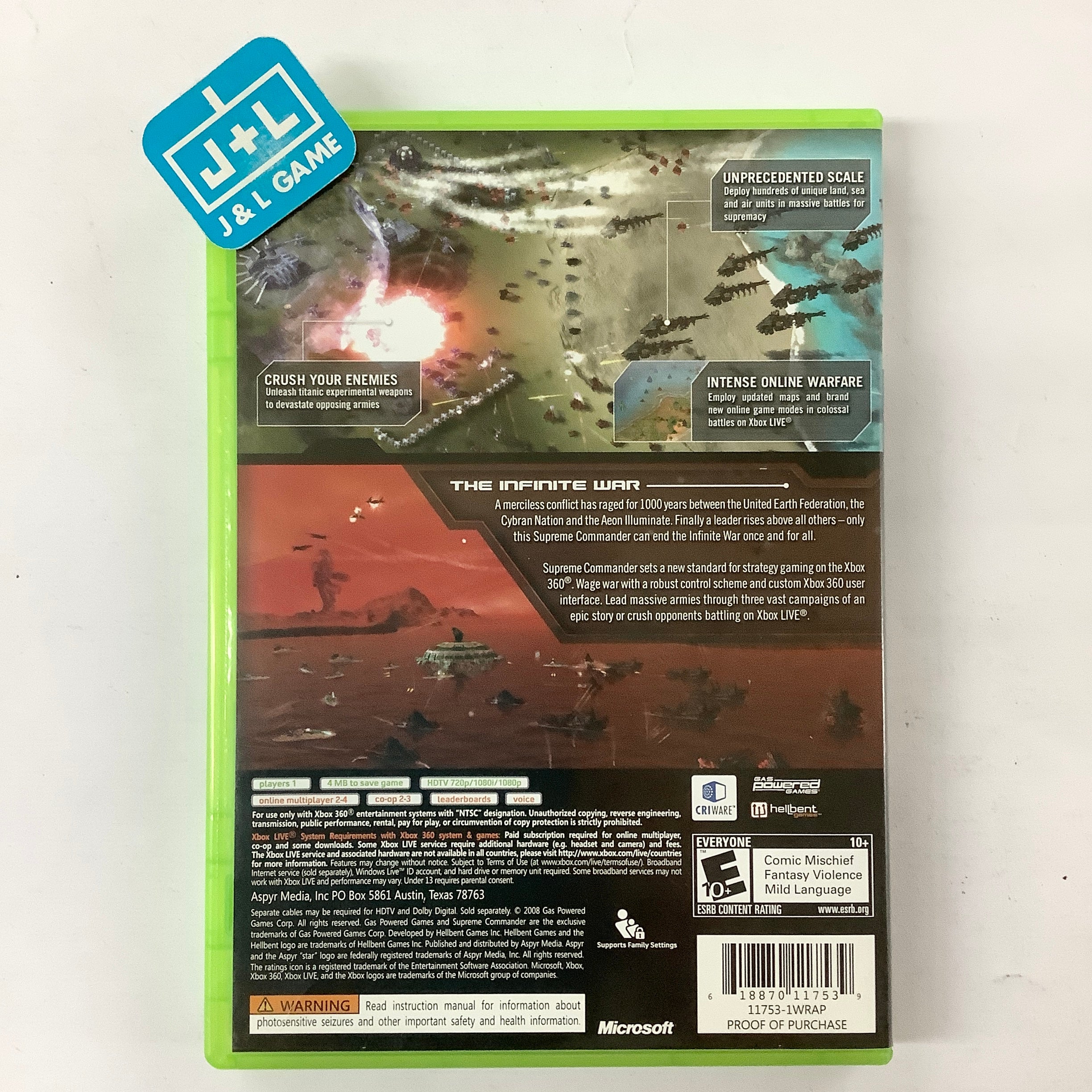 Supreme Commander - Xbox 360 [Pre-Owned] Video Games Aspyr   