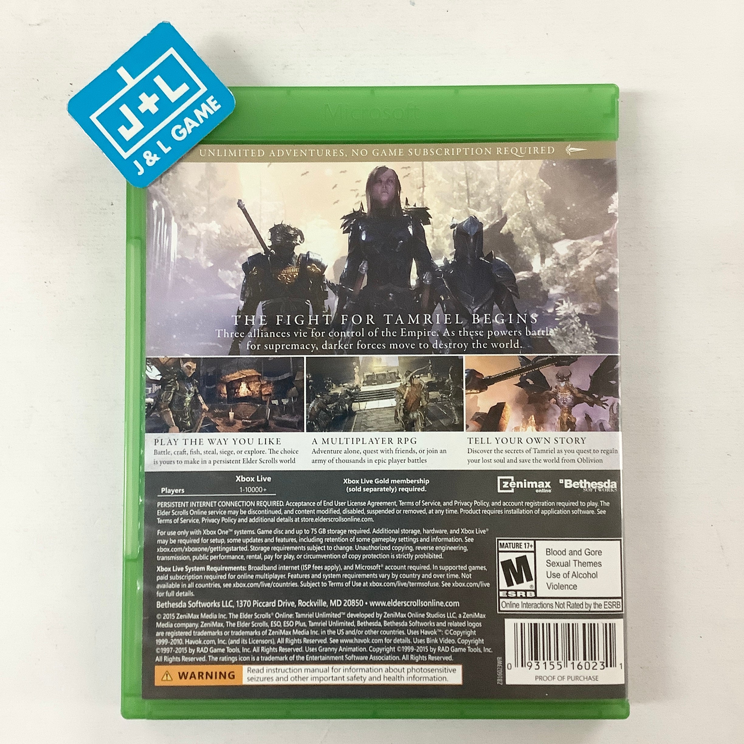 The Elder Scrolls Online: Tamriel Unlimited - (XB1) Xbox One [Pre-Owned] Video Games Bethesda Softworks   