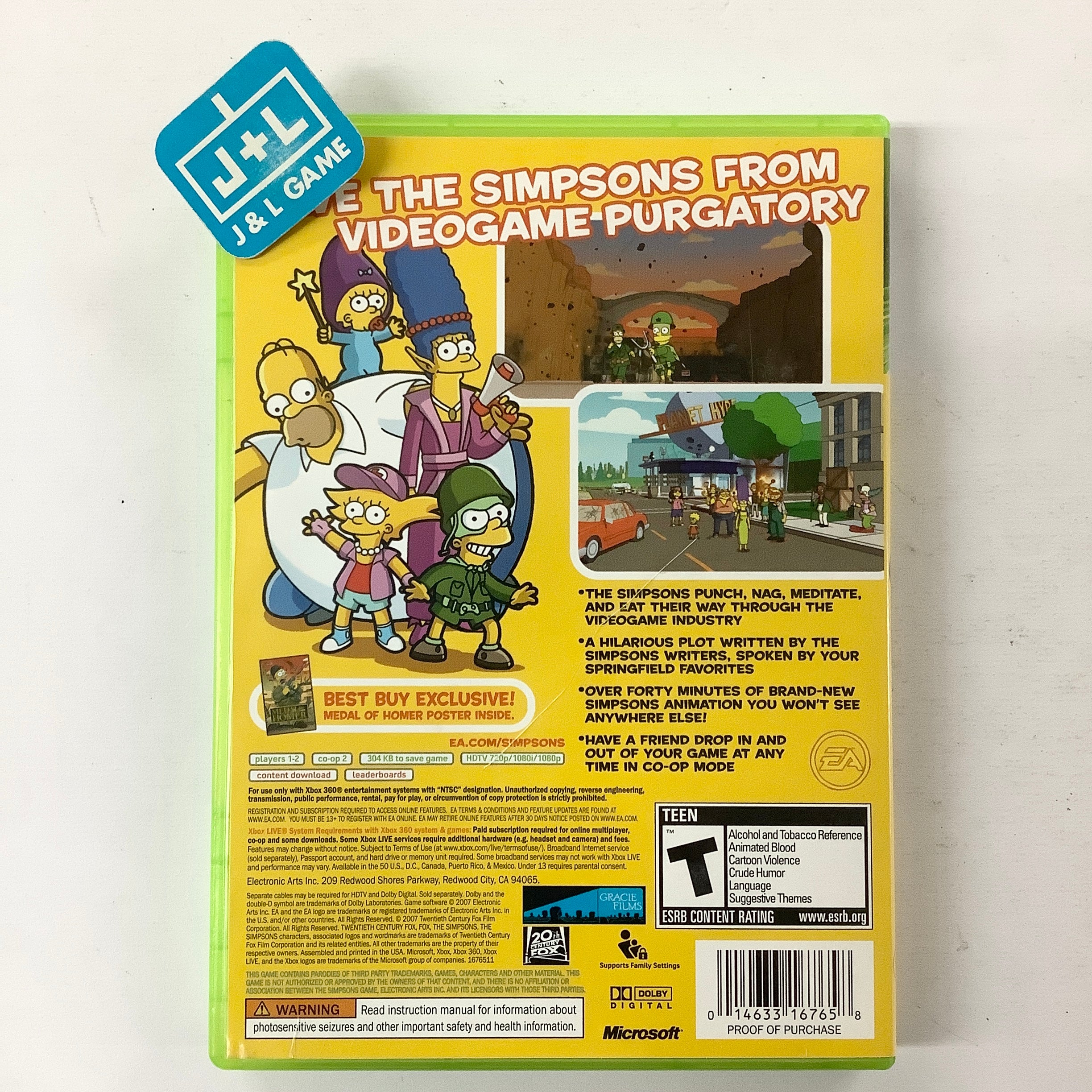 The Simpsons Game (with Poster) - Xbox 360 [Pre-Owned] Video Games EA Games   