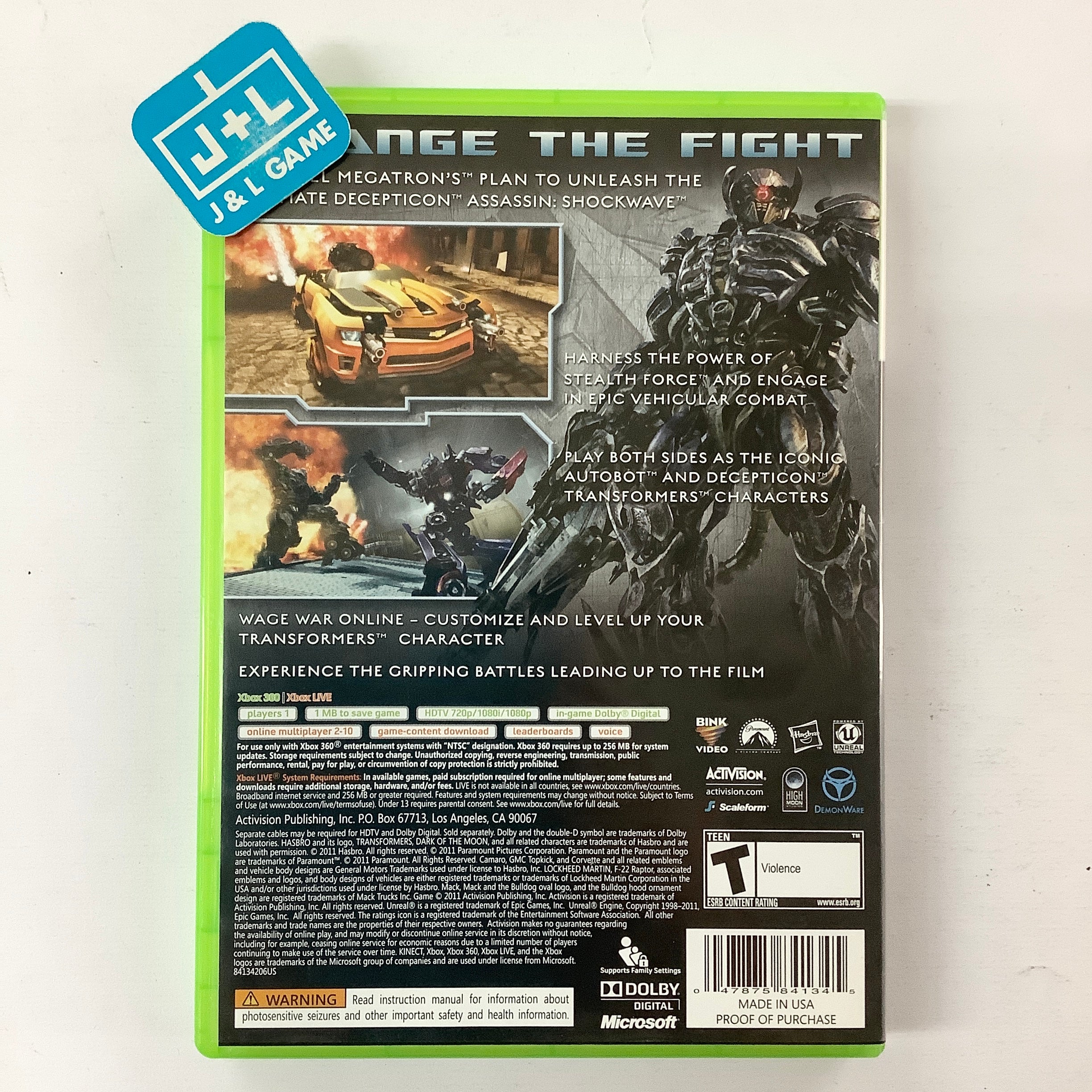 Transformers: Dark of the Moon - Xbox 360 [Pre-Owned] Video Games Activision   