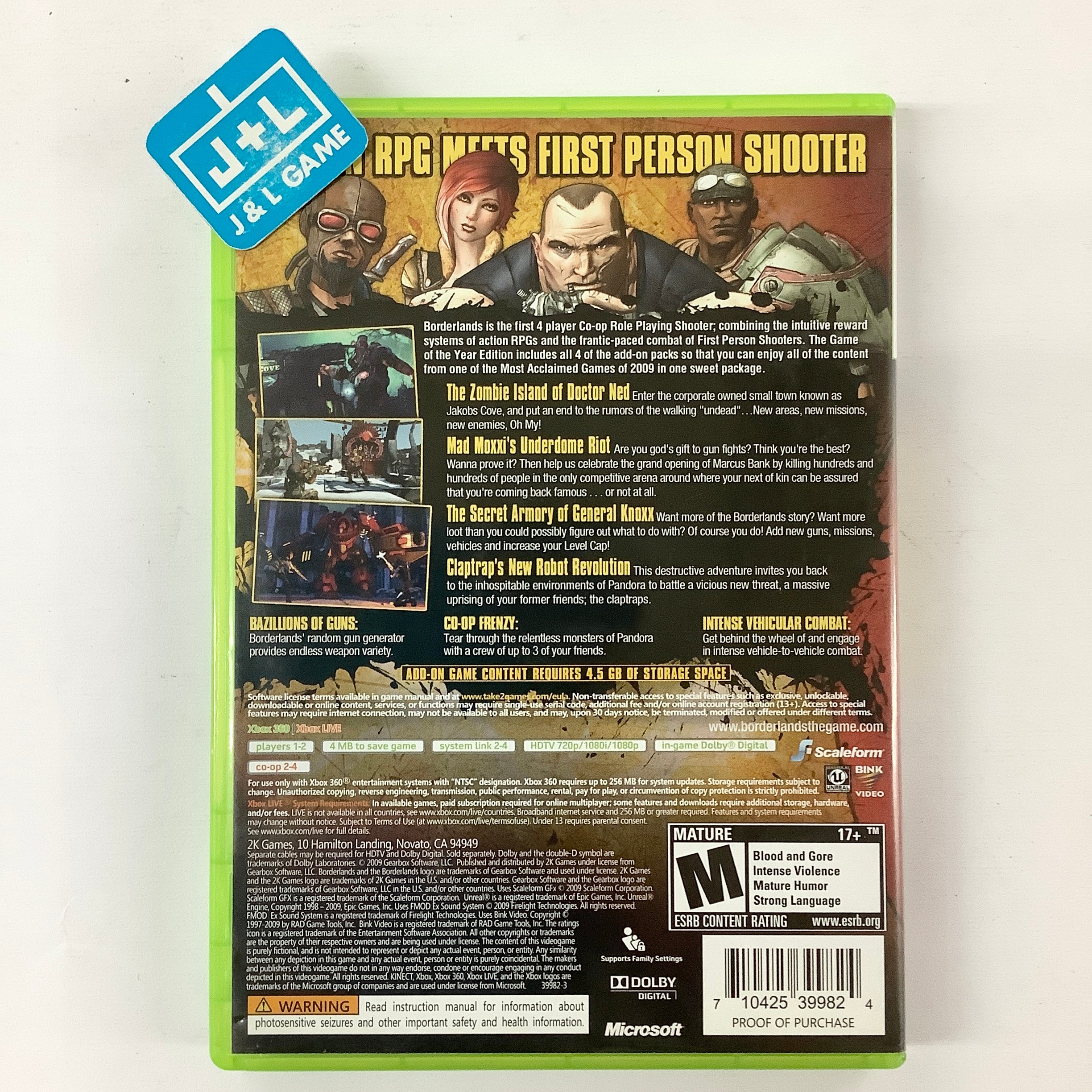 Borderlands: Game of the Year Edition - Xbox 360 [Pre-Owned] Video Games Take-Two Interactive   