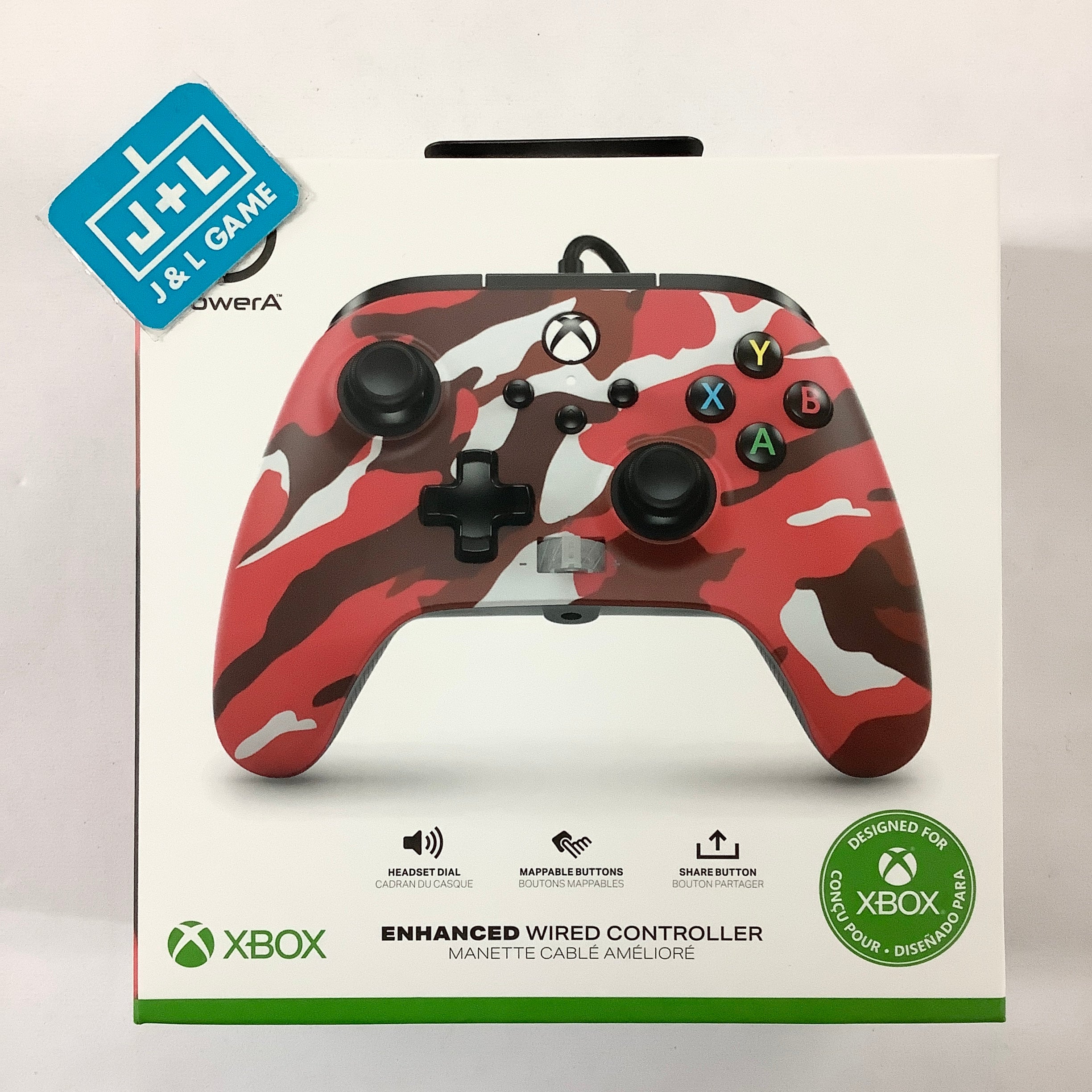 PowerA Enhanced Wired Controller (Red Camo) - (XSX) Xbox Series X Video Games PowerA   