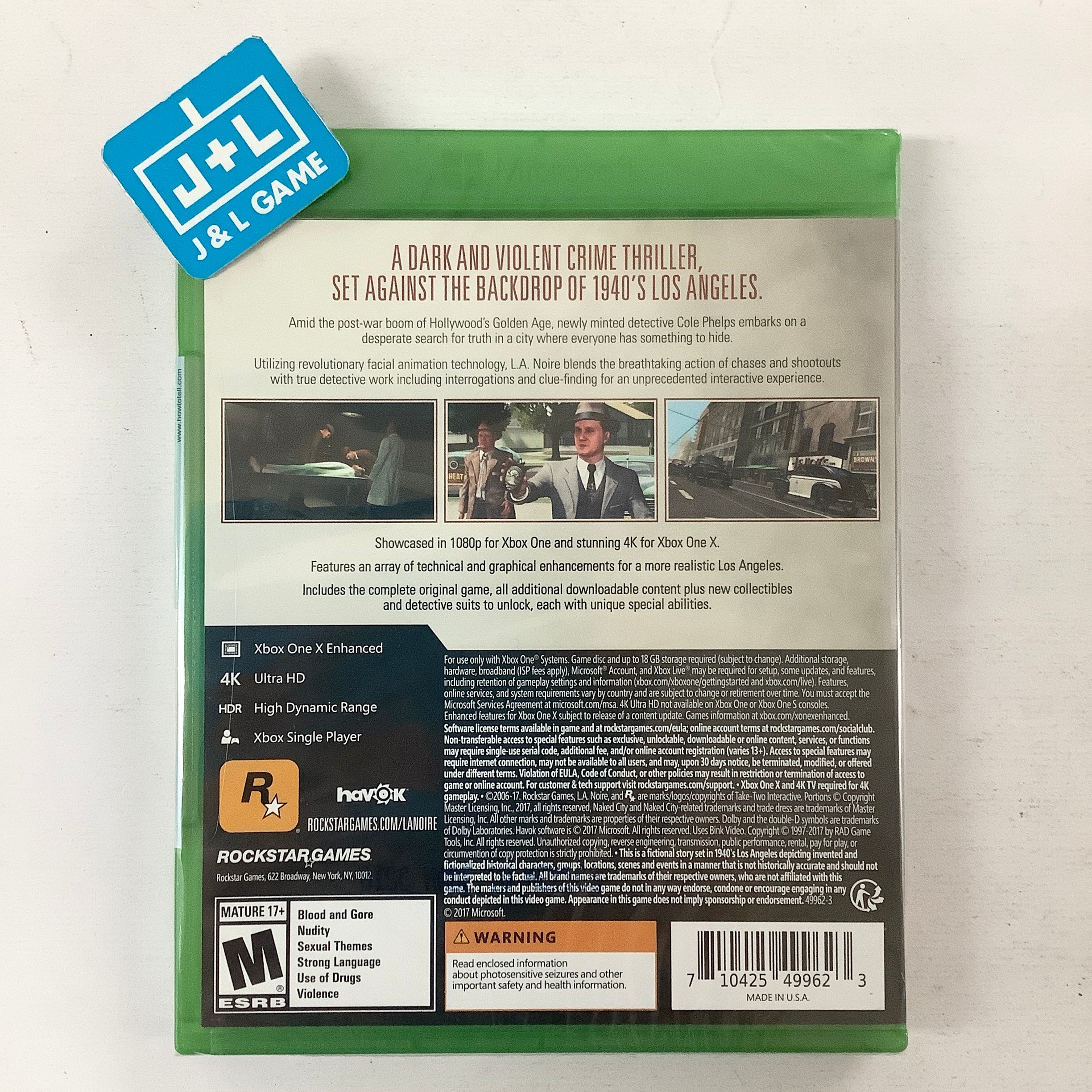 L.A. Noire - (XB1) Xbox One Video Games Rockstar Games   