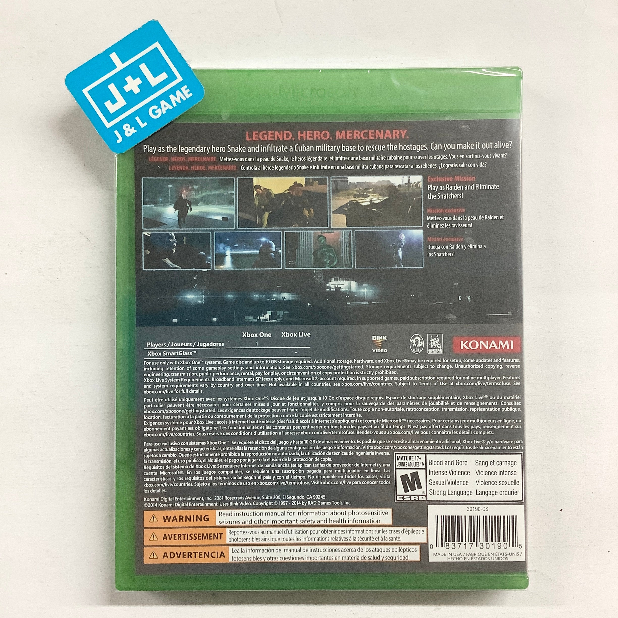 Metal Gear Solid V: Ground Zeroes - (XB1) Xbox One Video Games Konami   