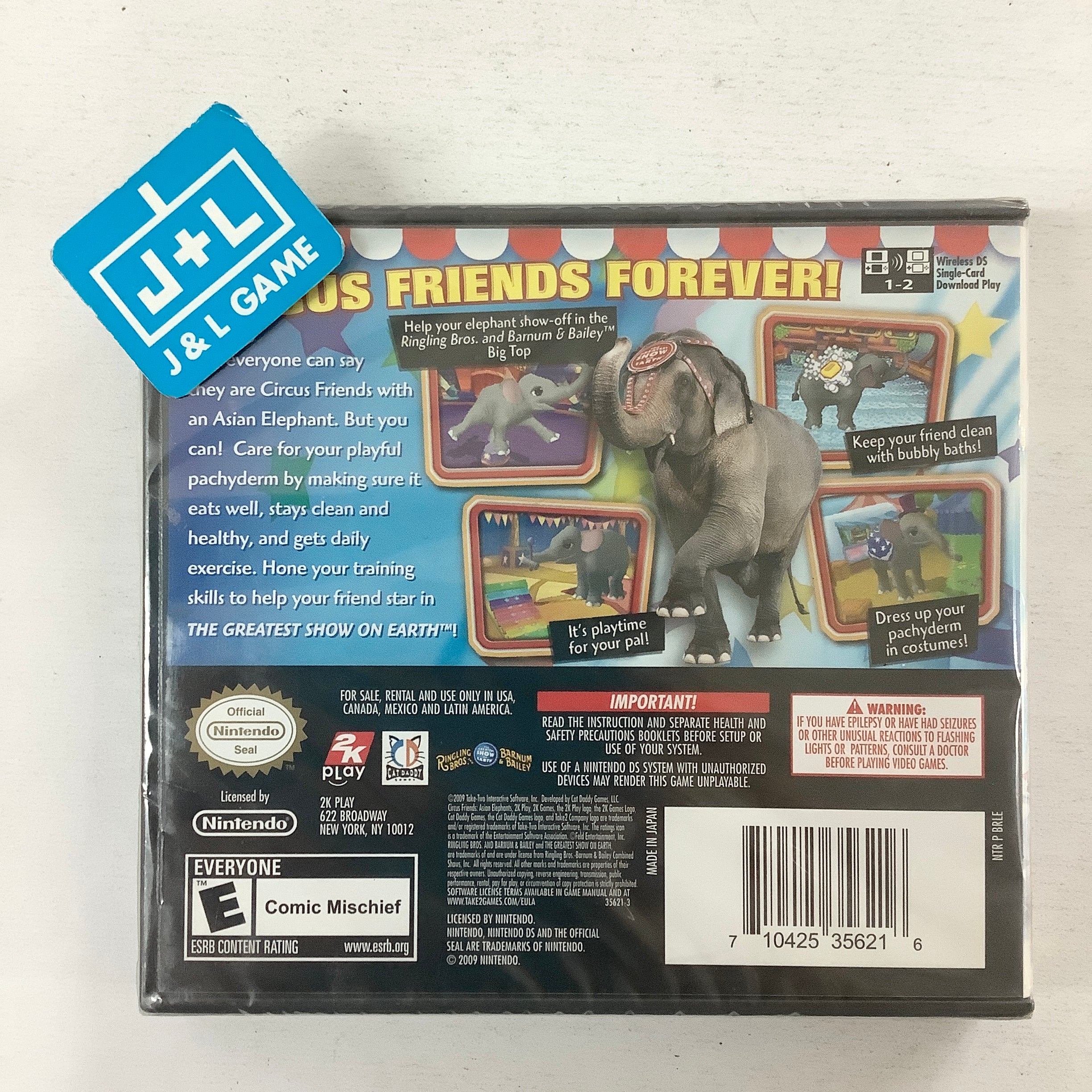 Ringling Bros. and Barnum & Bailey: Circus Friends - Asian Elephants - (NDS) Nintendo DS Video Games Take-Two Interactive   