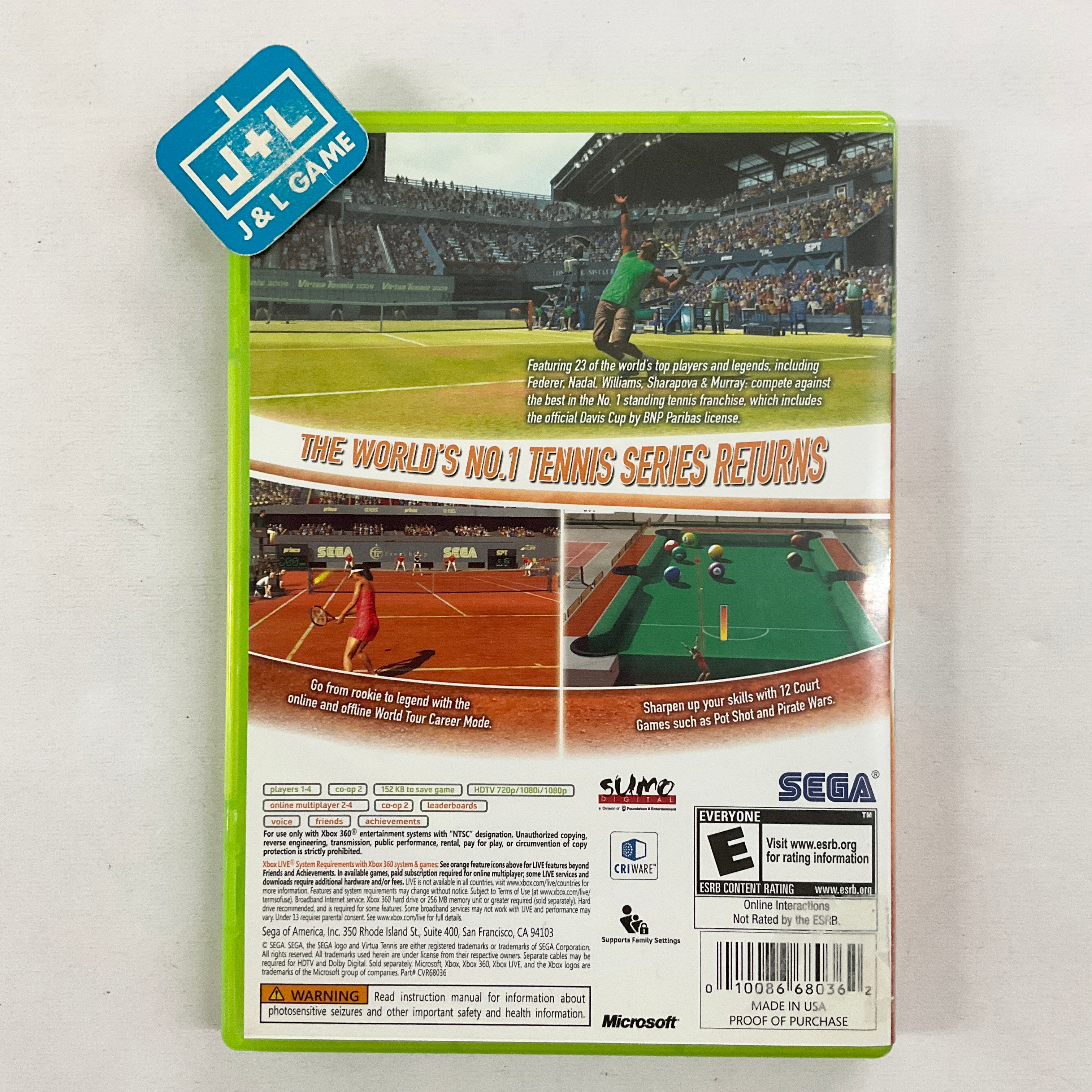 Virtua Tennis 2009 - Xbox 360 [Pre-Owned] Video Games Sega   