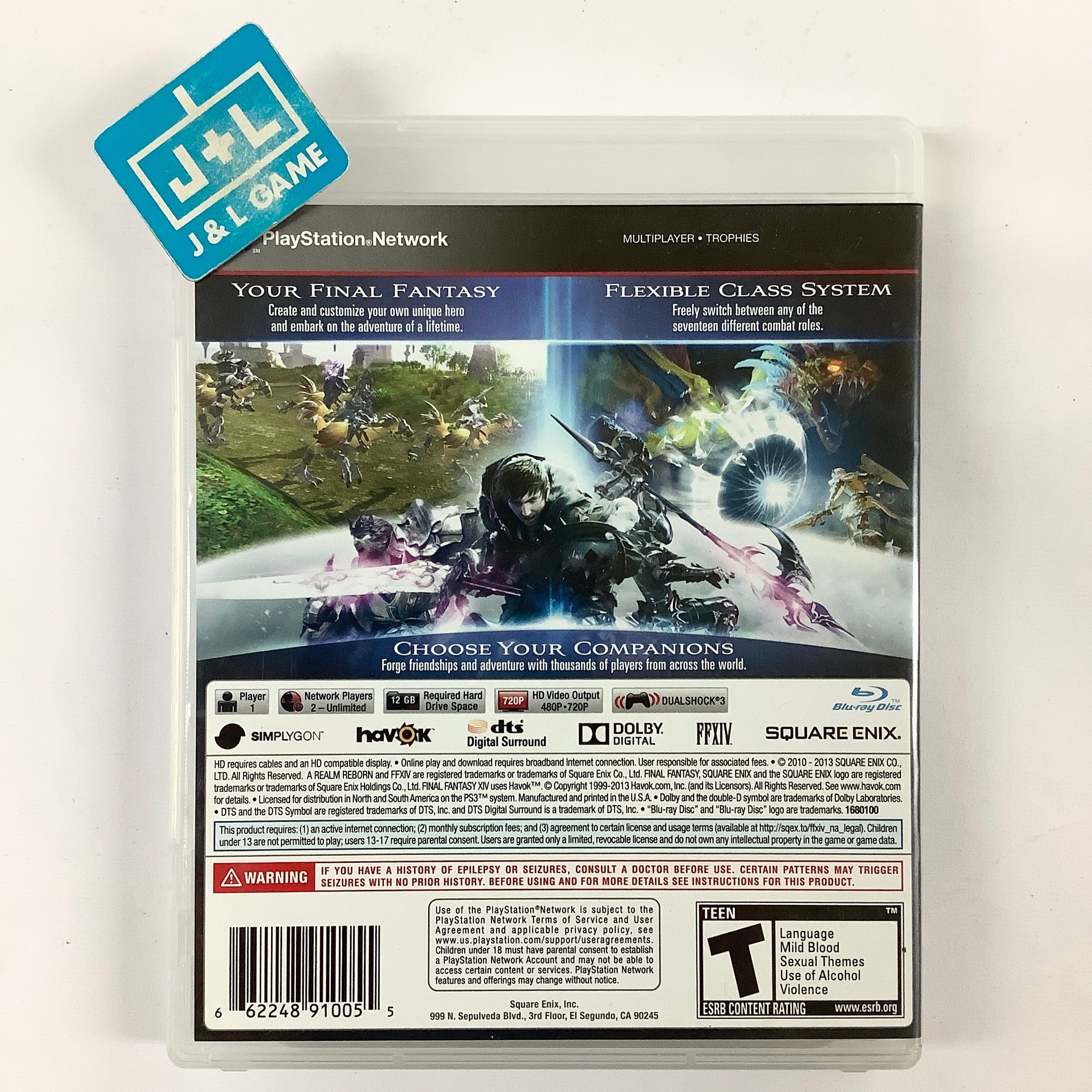 Final Fantasy XIV Online: A Realm Reborn - (PS3) PlayStation 3 [Pre-Owned] Video Games Square Enix   